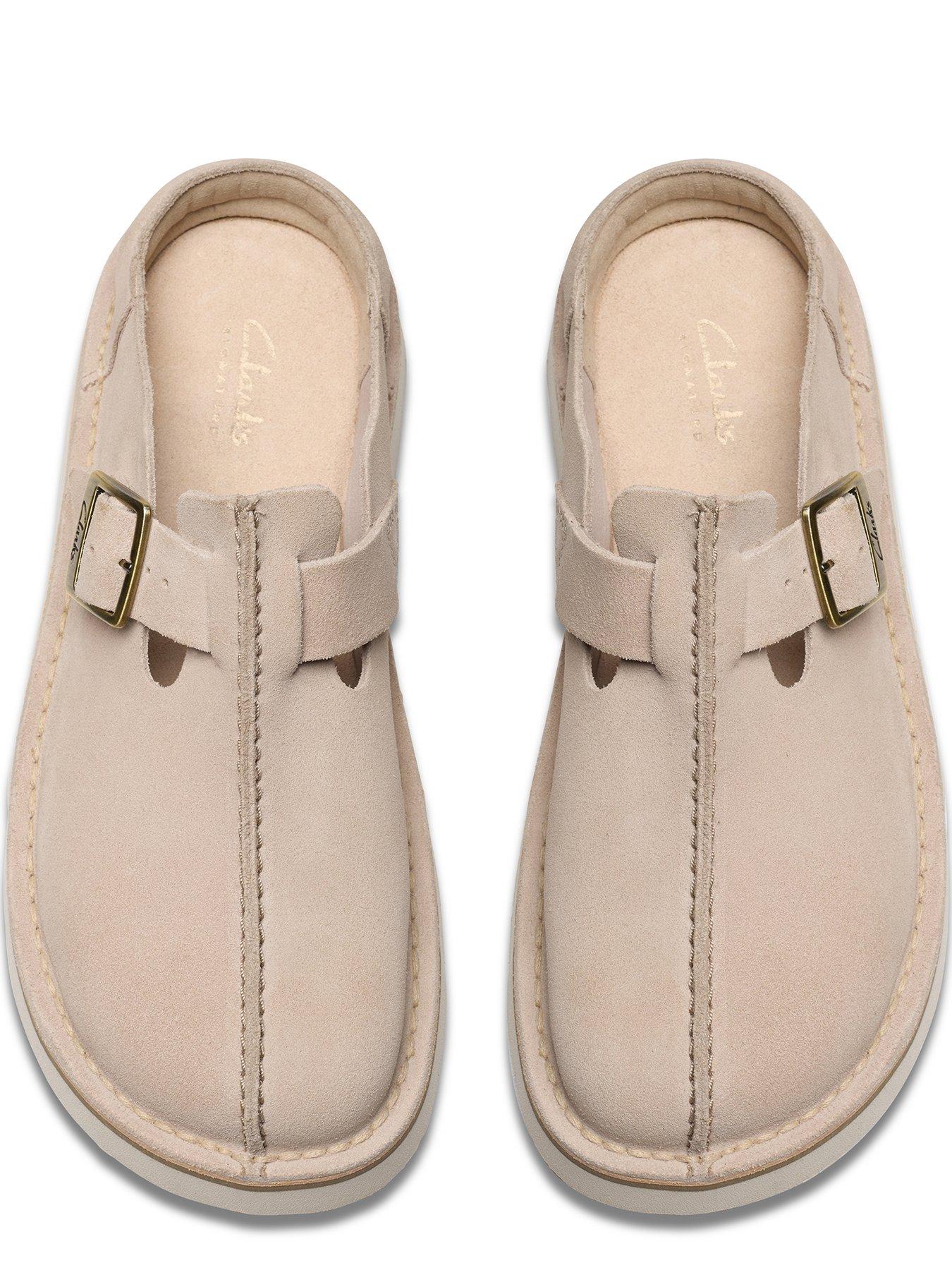 Image 4 of 6 of Clarks Solsbury Mule. Suede Shoes - Beige