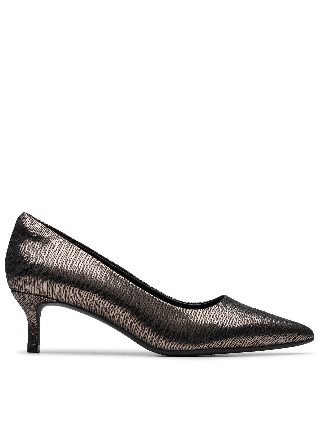Clarks Zarey Court Shoes - Silver