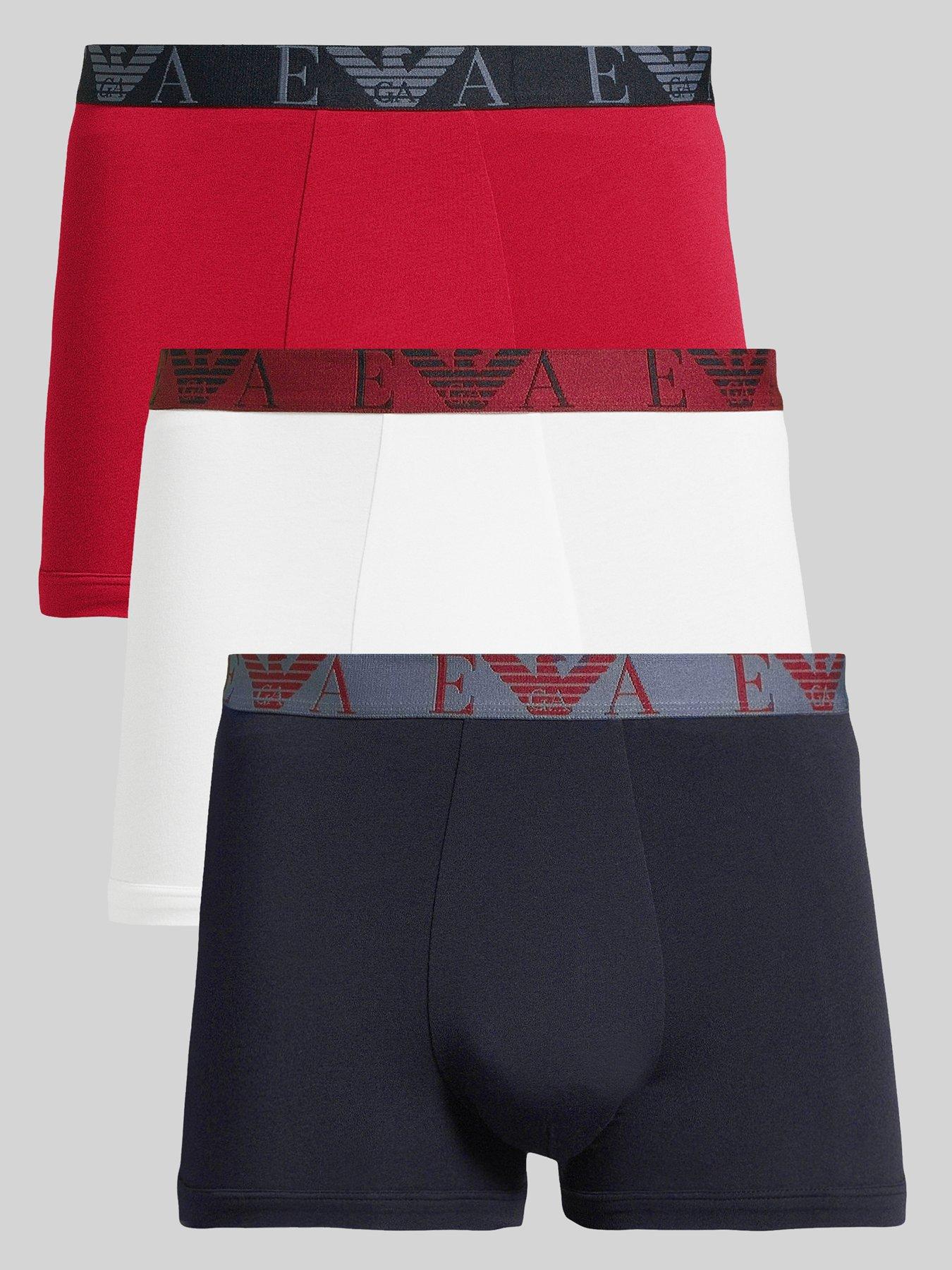 Emporio Armani Bodywear 3 Pack Bold Monogram Trunks - Multi