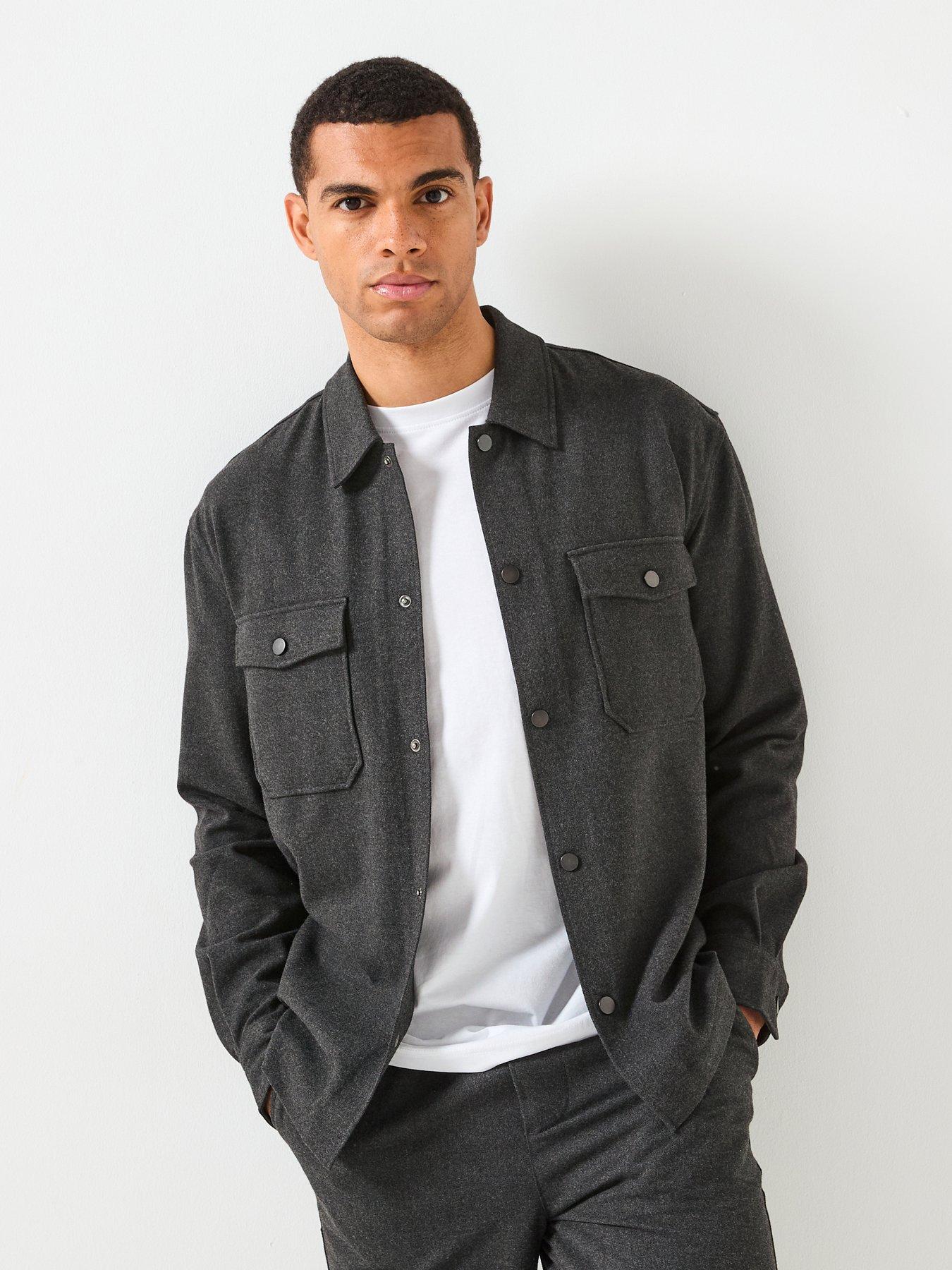 only-sons-mark-brushed-overshirt-grey