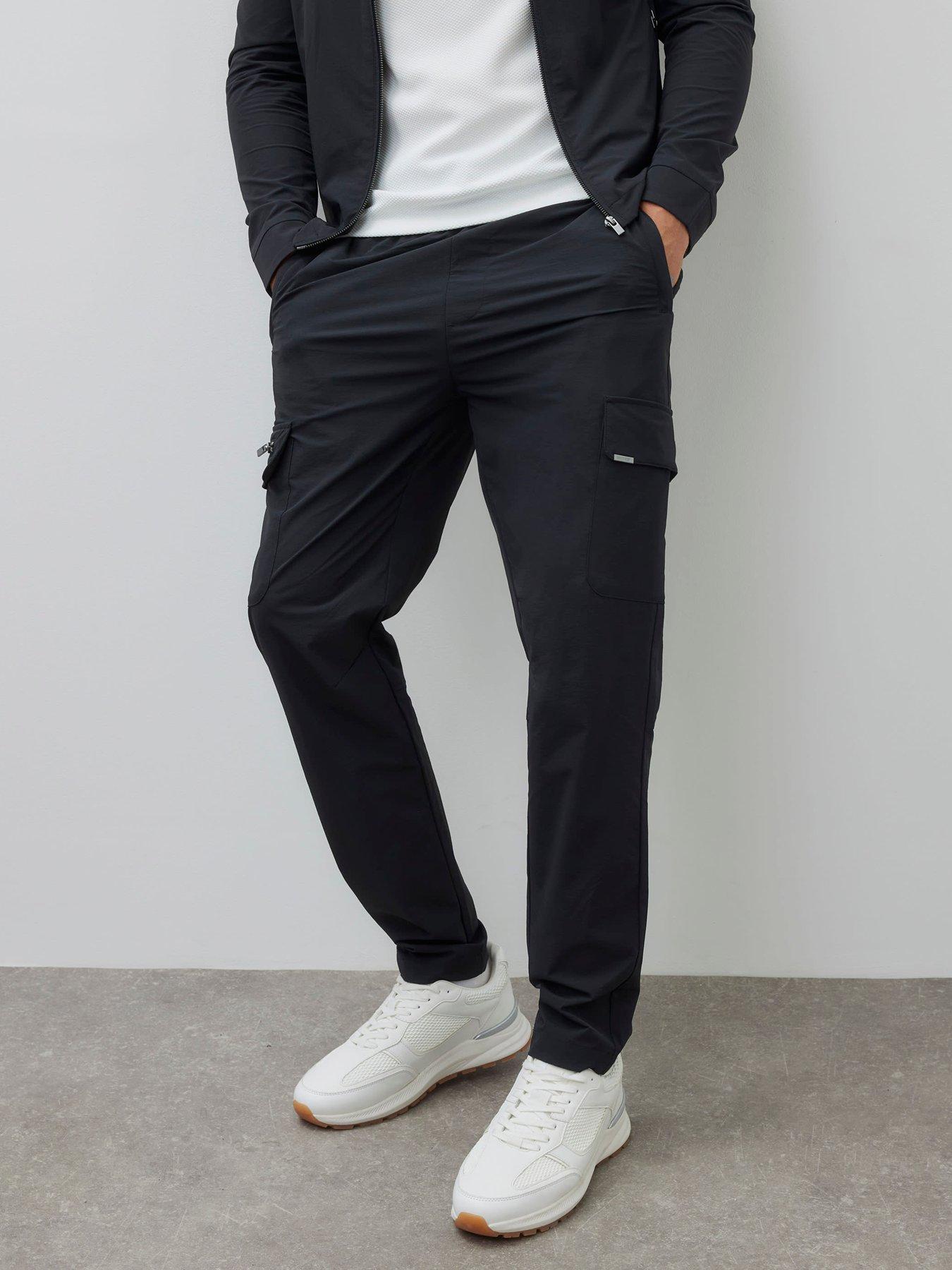 Image 1 of 4 of River Island Cairo Skinny Cargo Pants - Black