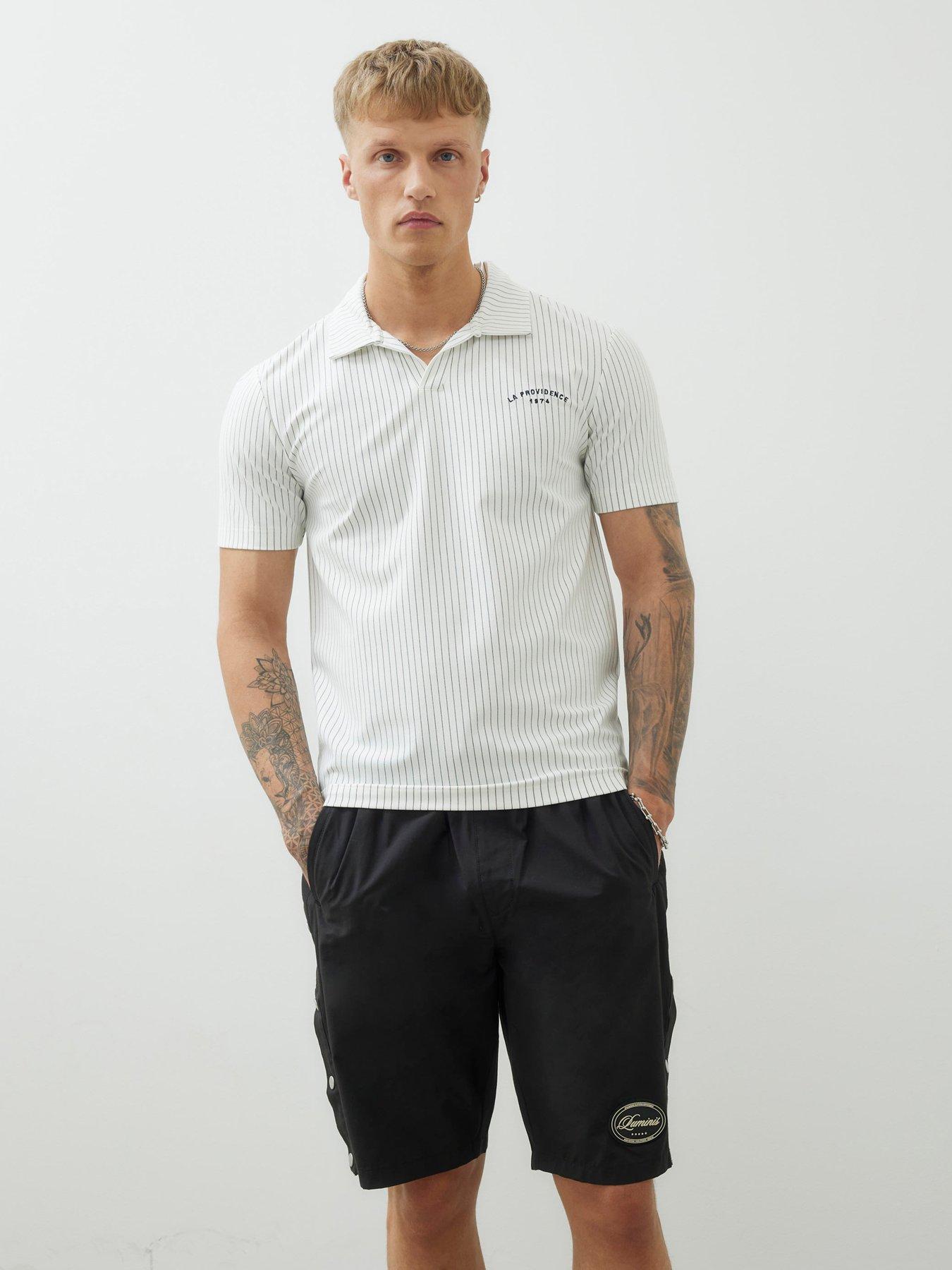 river-island-stripe-open-neck-polo-shirt-creamfront