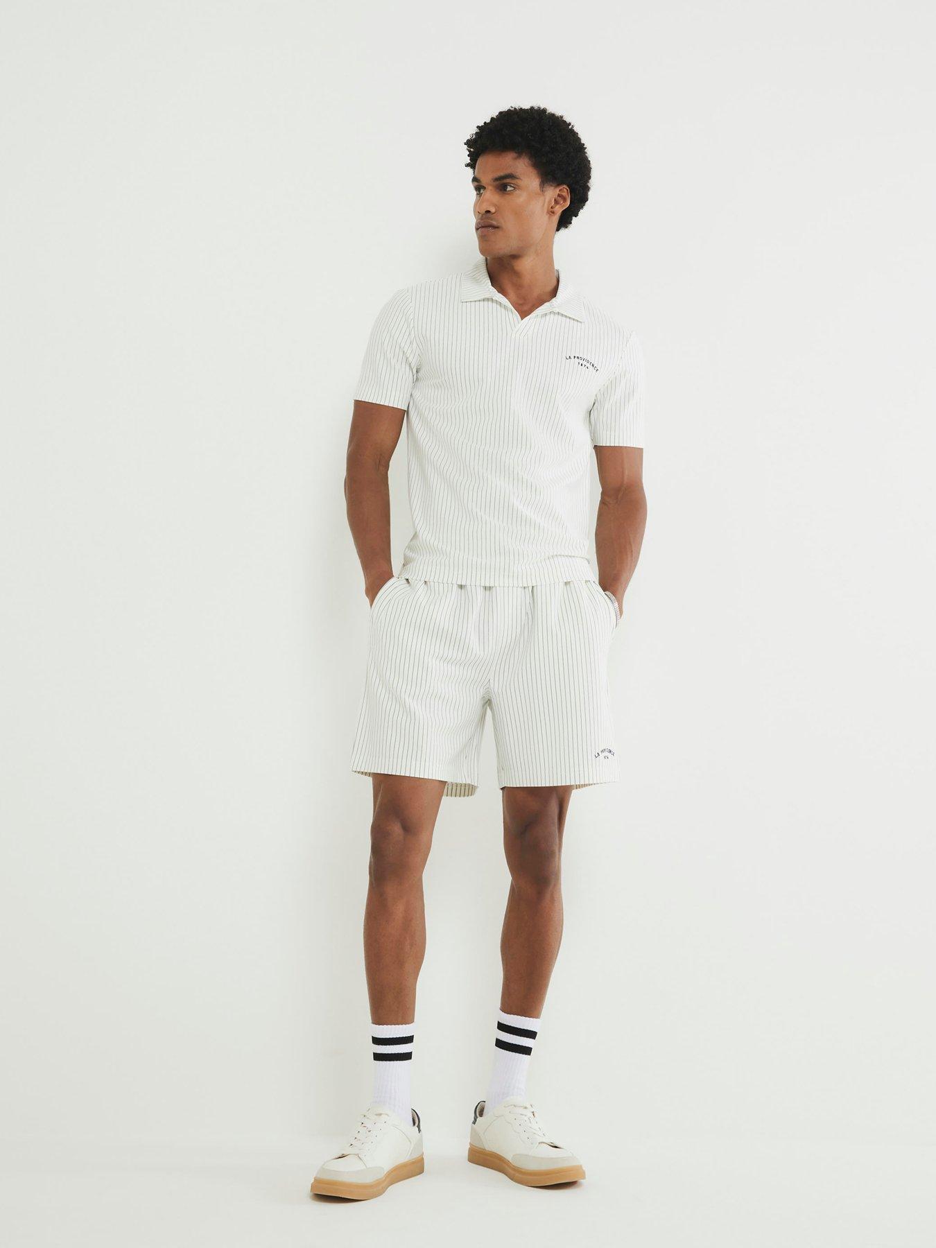 river-island-stripe-open-neck-polo-shirt-creamoutfit