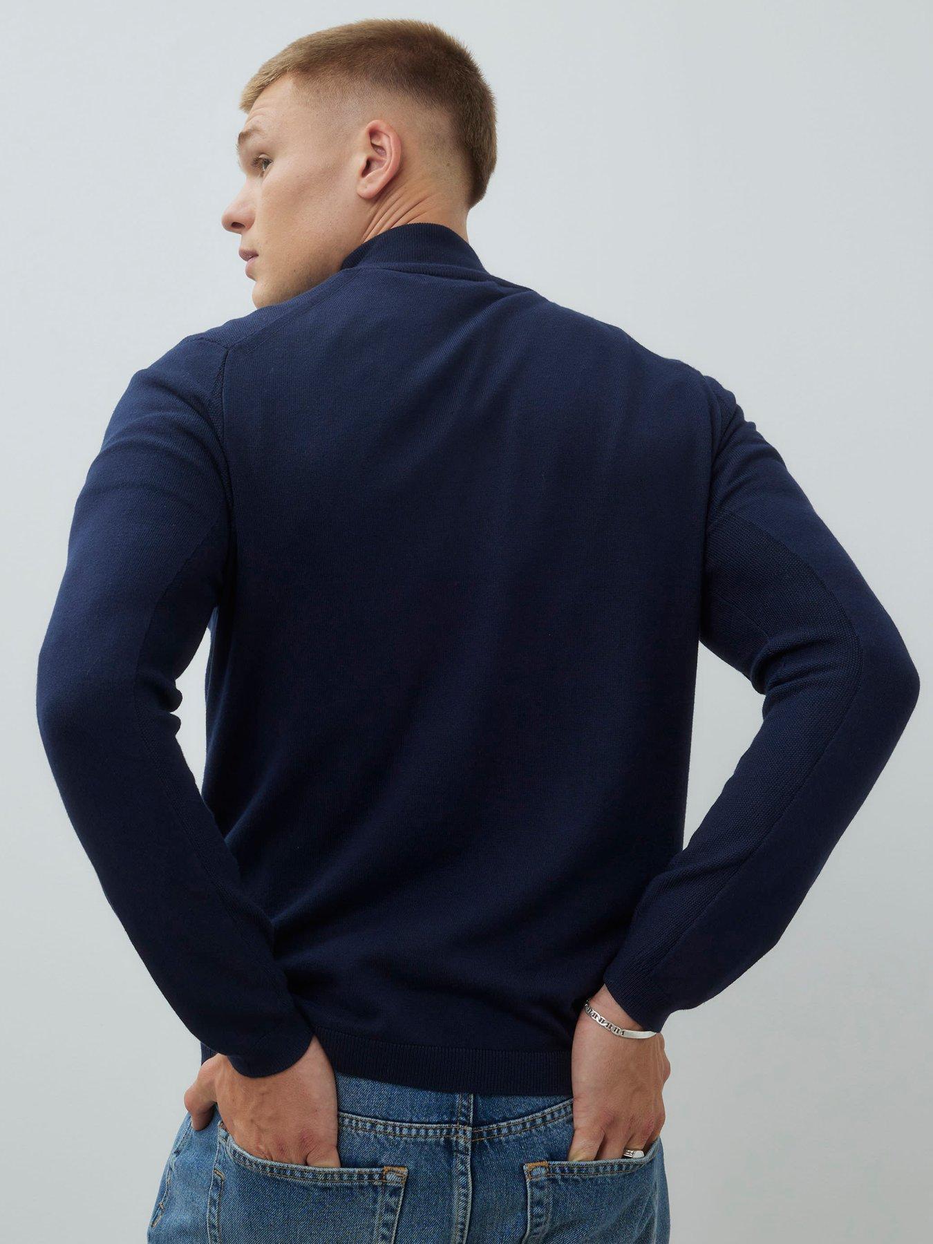 river-island-half-zip-smart-knitted-jumper-navystillFront