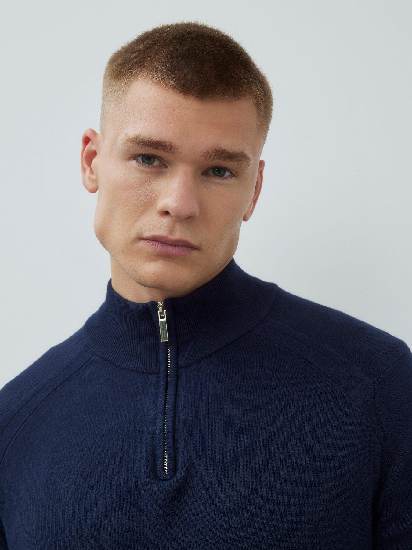 river-island-half-zip-smart-knitted-jumper-navyoutfit