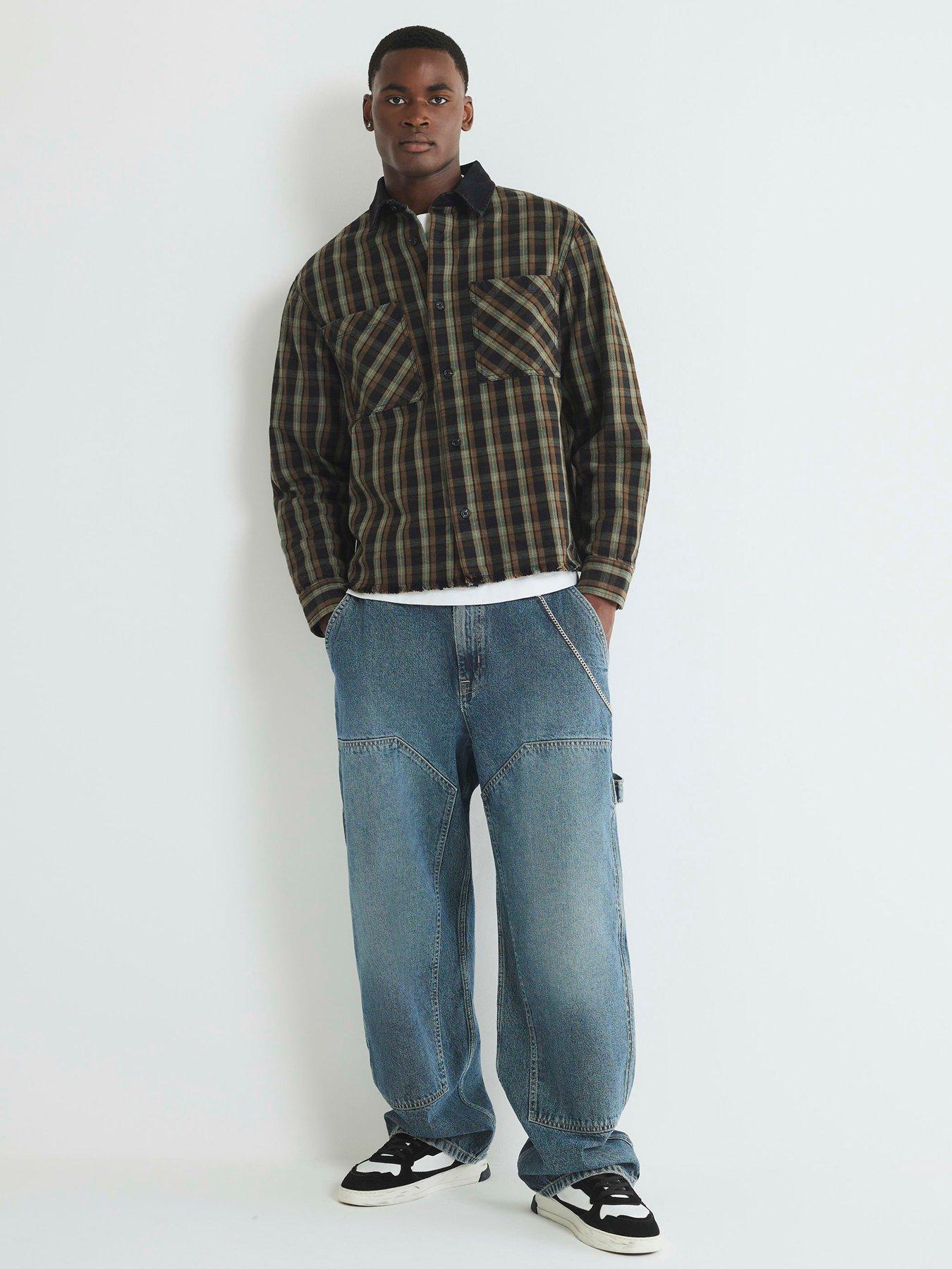 river-island-canvas-collar-check-overshirt-brownback