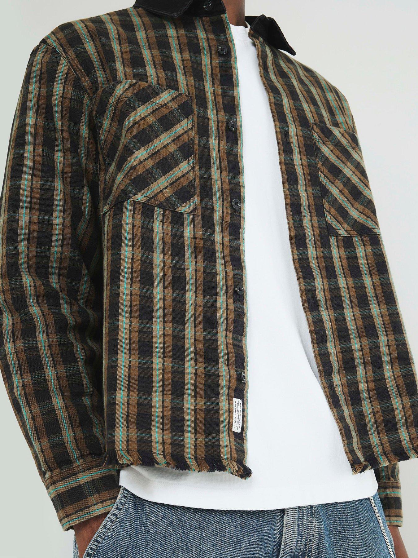 river-island-canvas-collar-check-overshirt-brownoutfit