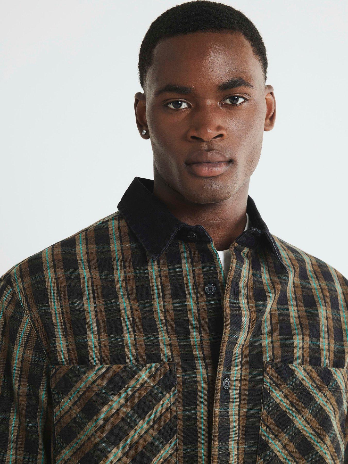 river-island-canvas-collar-check-overshirt-browndetail