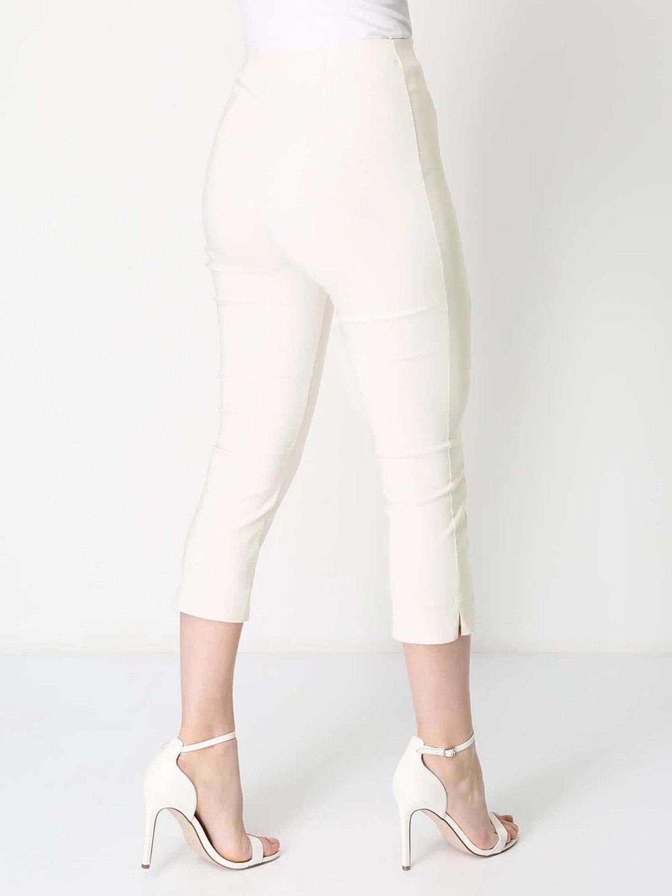 Image 2 of 3 of Roman Cropped Stretch Trouser - Ivory