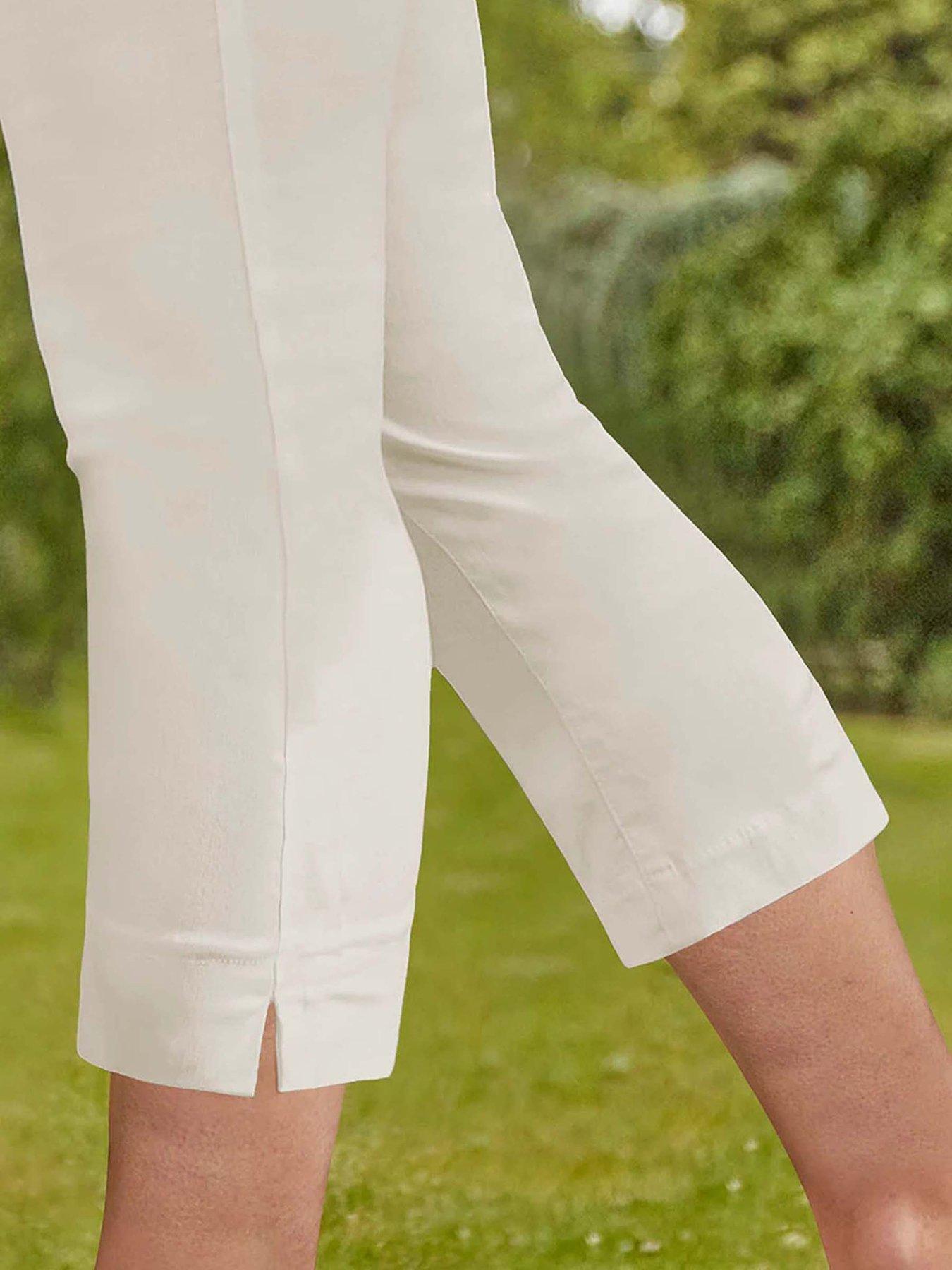 Image 3 of 3 of Roman Cropped Stretch Trouser - Ivory