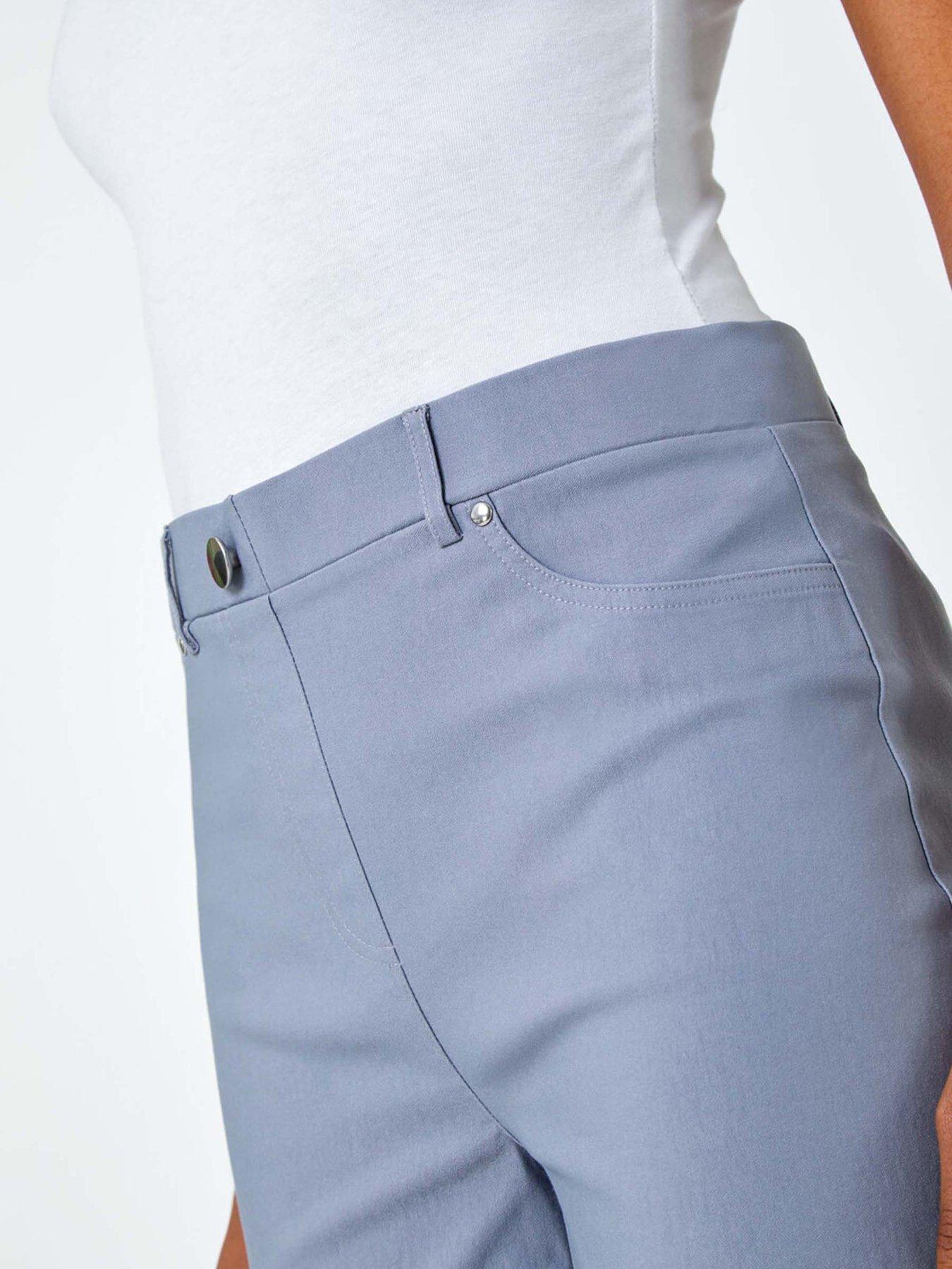 Image 4 of 5 of Roman Turn Up Stretch Shorts - Light Grey
