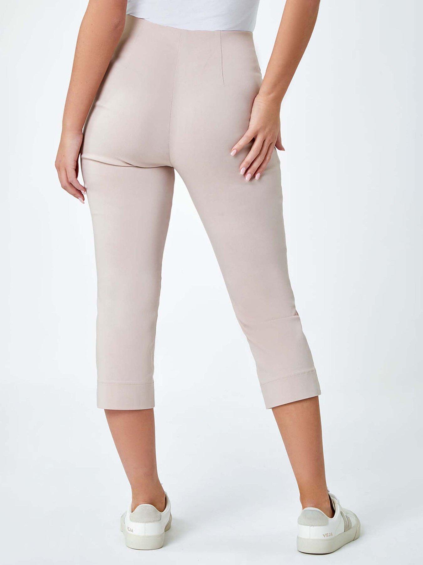 Image 2 of 5 of Roman Petite Cropped Stretch Trousers - Stone
