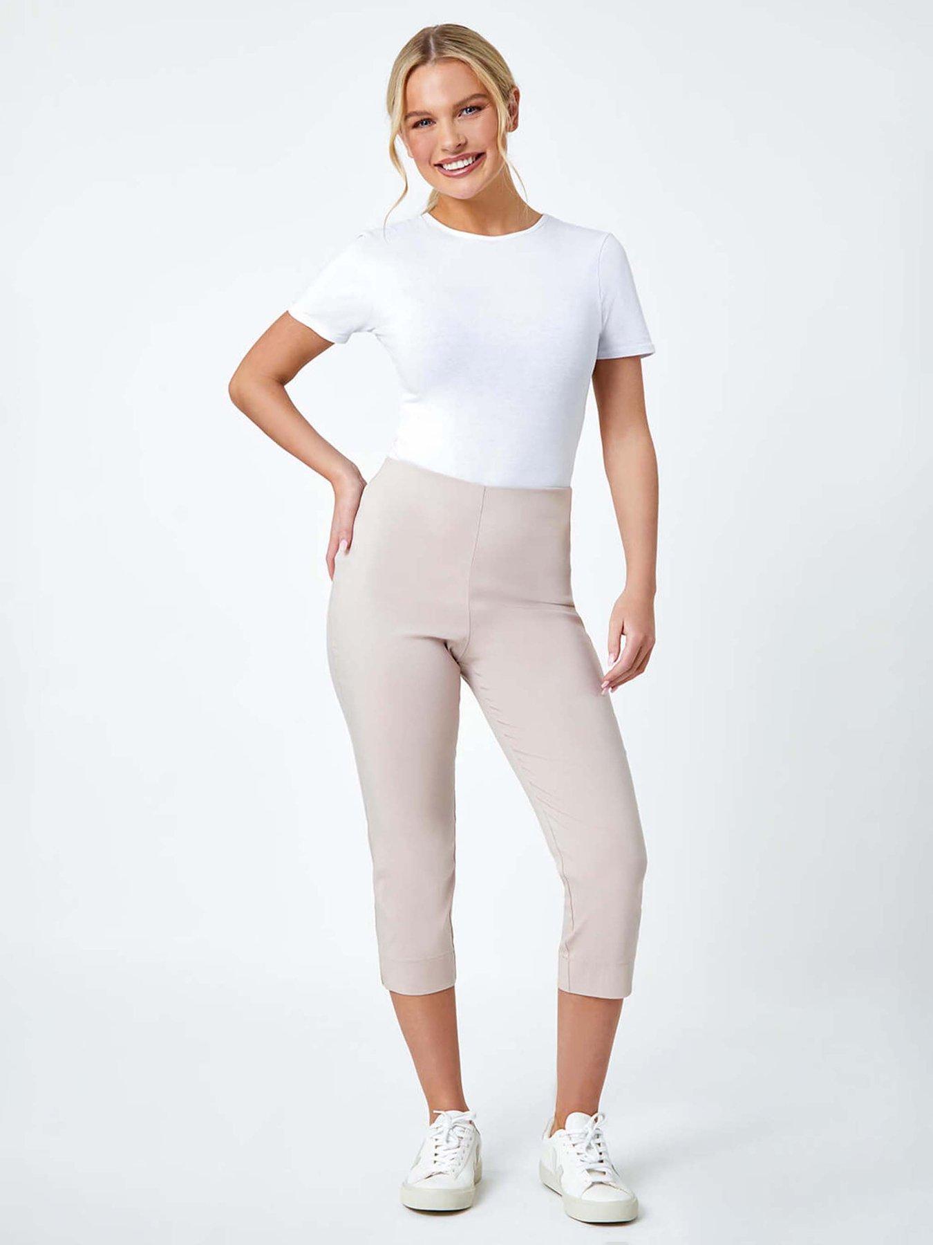 Image 3 of 5 of Roman Petite Cropped Stretch Trousers - Stone