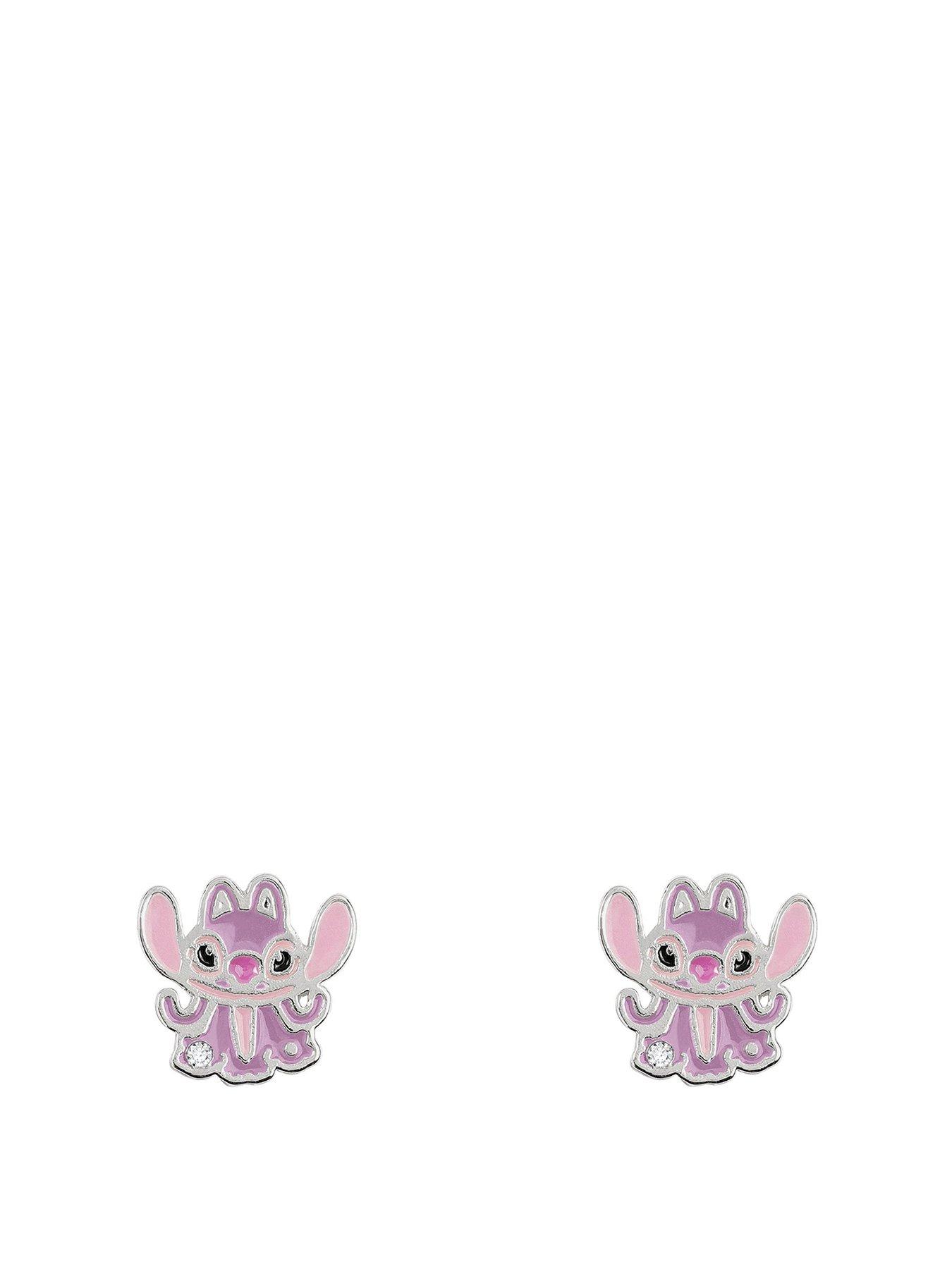 Image of Disney Stitch Silver Plated Angel Stud Earrings