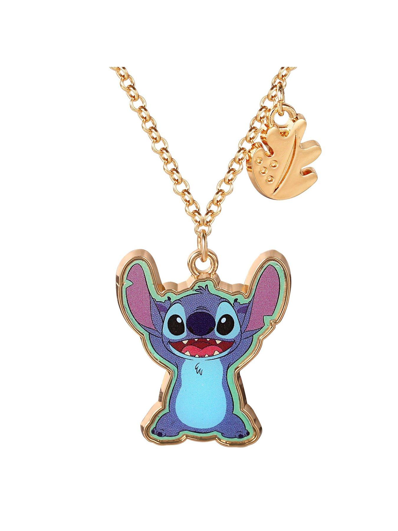 Disney Stitch Purple, Blue And Gold Enamel Costume Necklace