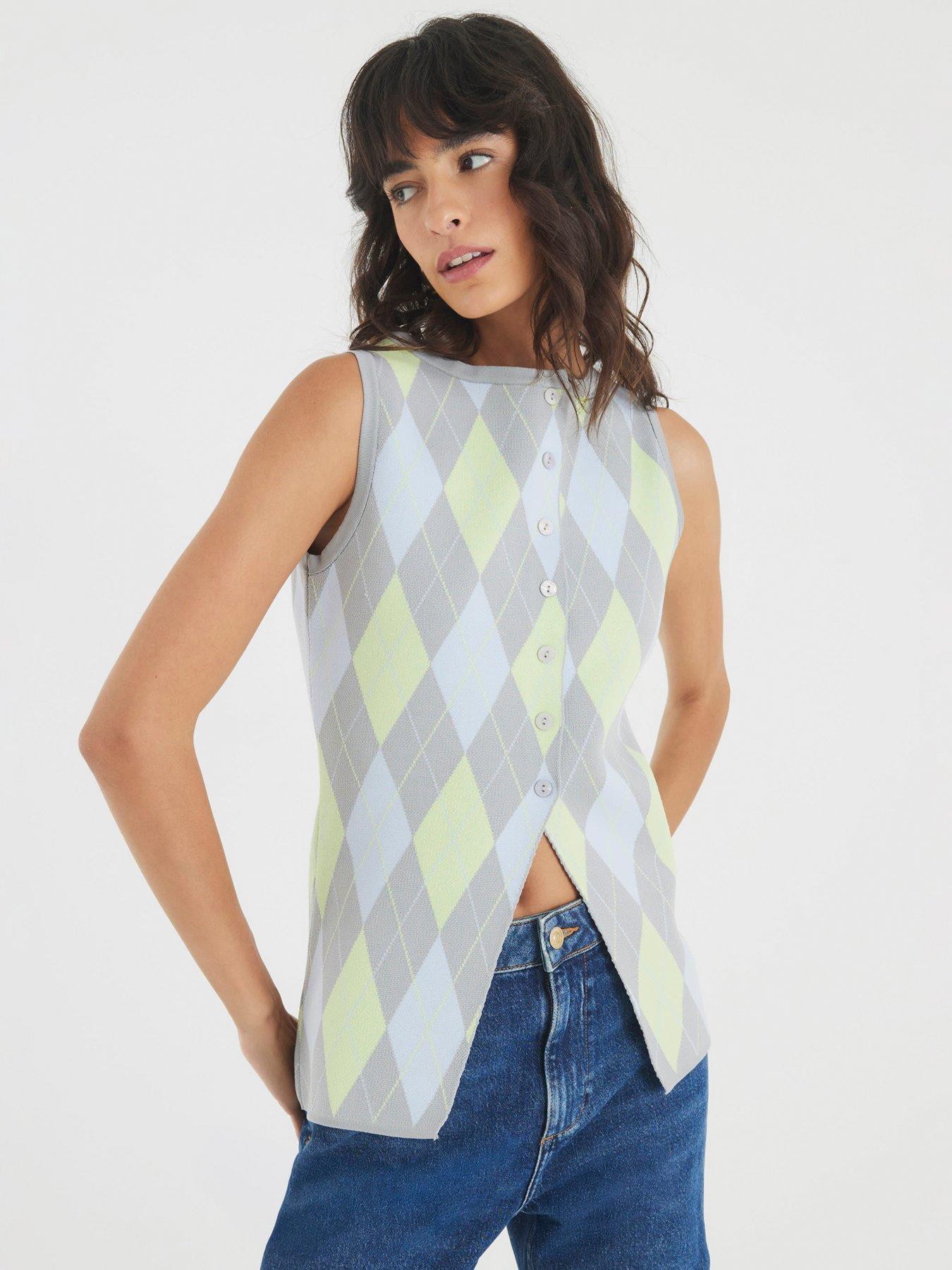 river-island-argyle-slim-waistcoat-grey