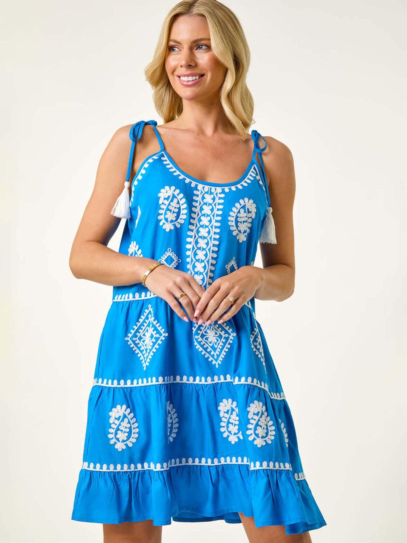roman-petite-strappy-trim-detail-tiered-dress-blueback