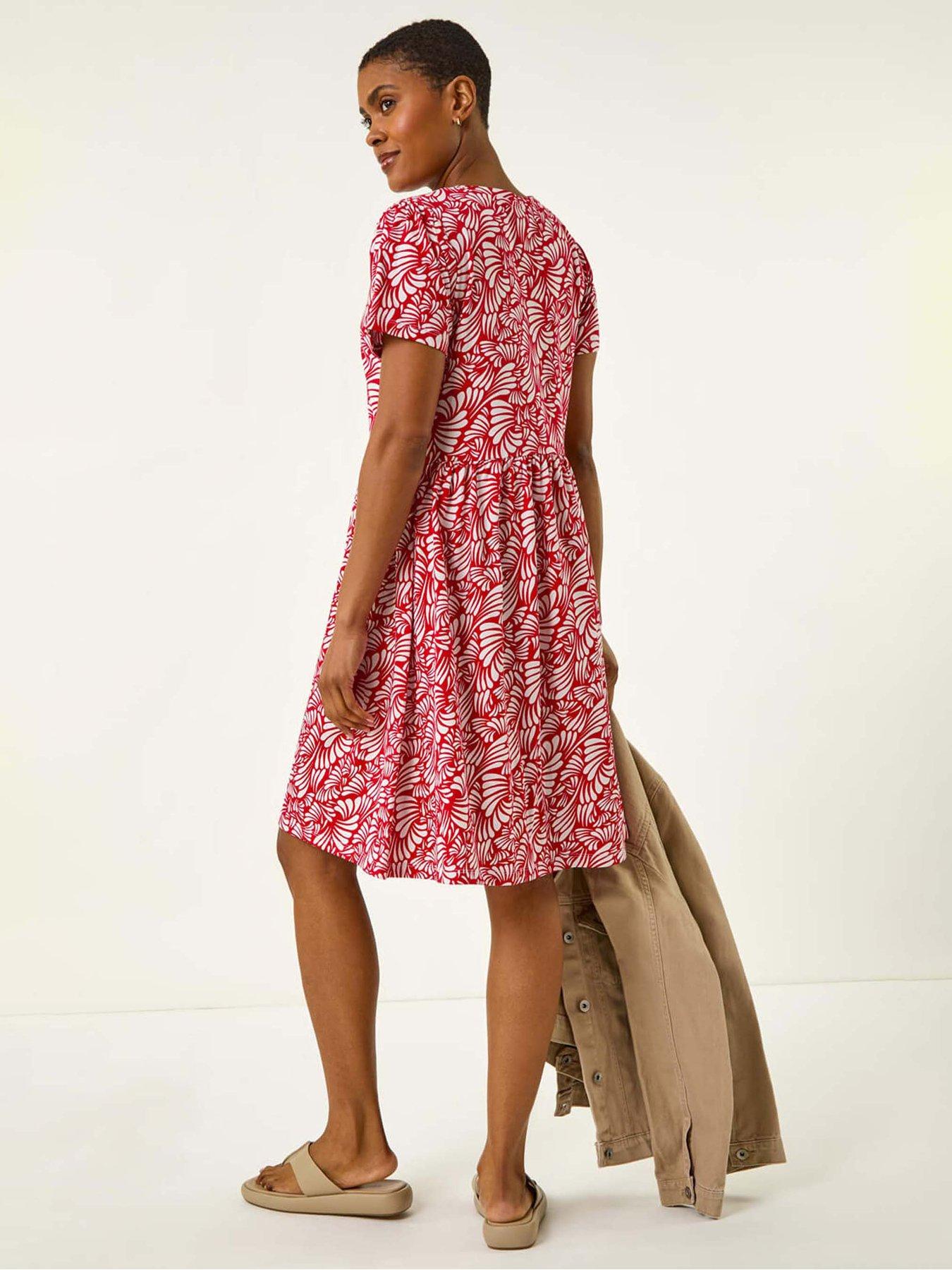 roman-abstract-print-jersey-dress-redstillFront