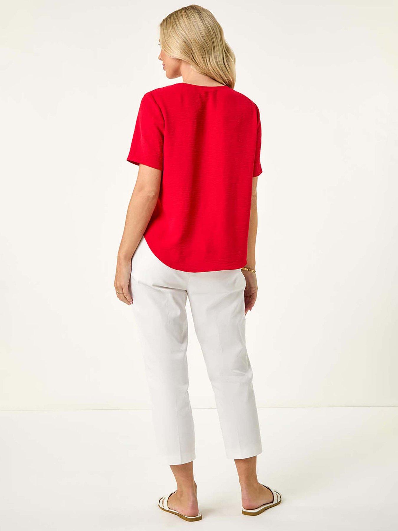 Image 2 of 5 of Roman Petite Button Through Blouse - Red