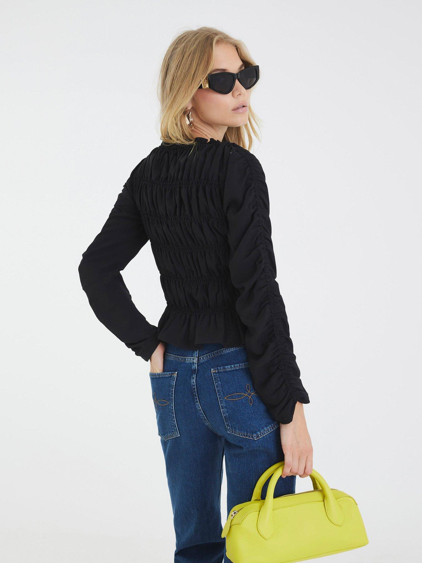 river-island-all-over-shirred-top-blackstillFront