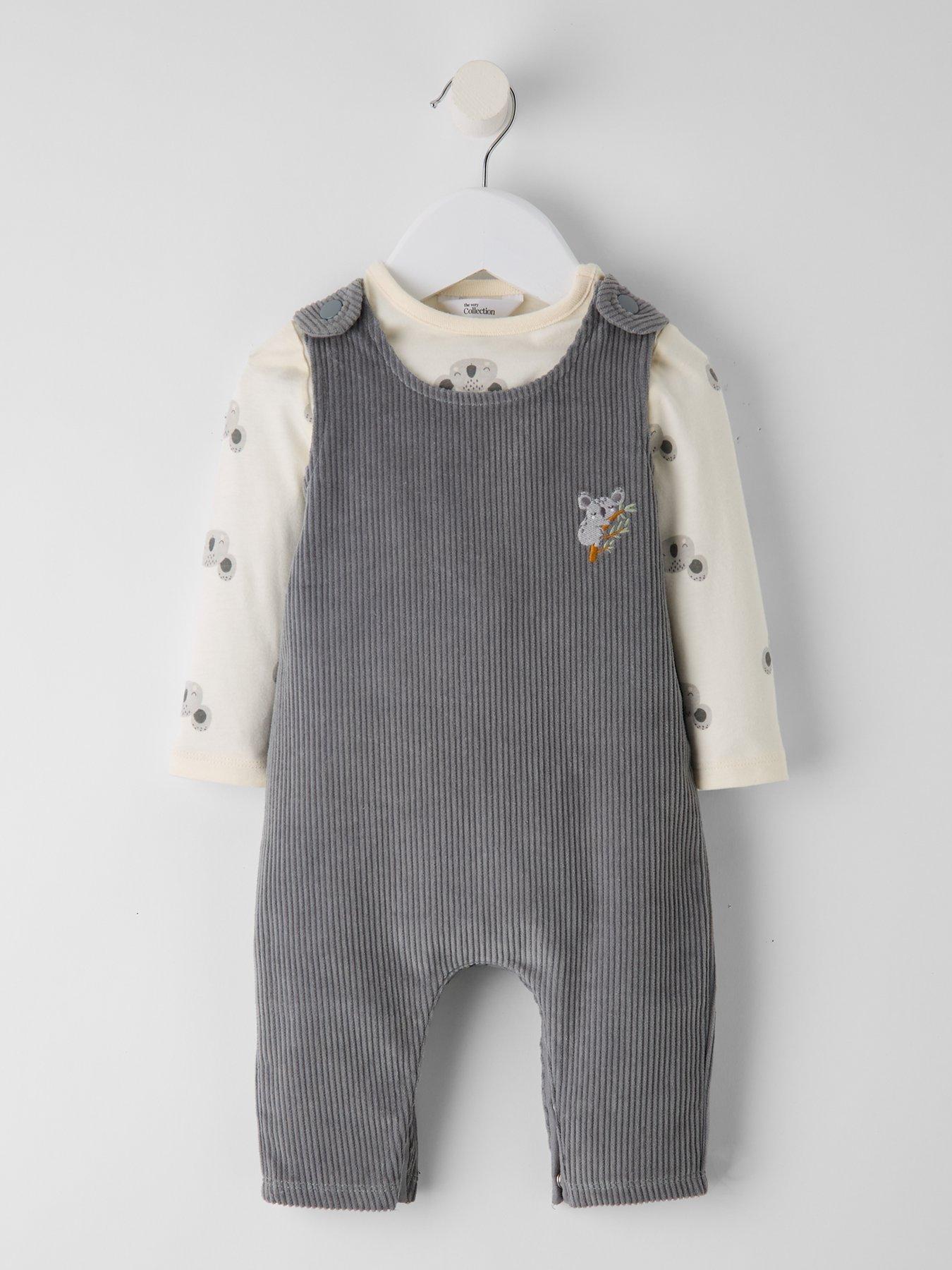 the-very-collection-baby-boys-cord-koala-dungaree-set-grey