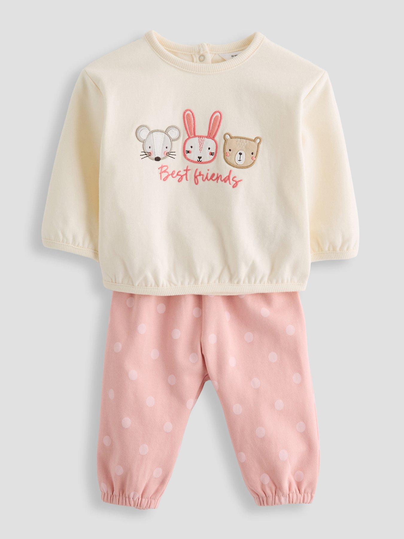 Image 1 of 5 of The Very Collection Baby Girls Best Friends Sweat And Legging Set - Pink