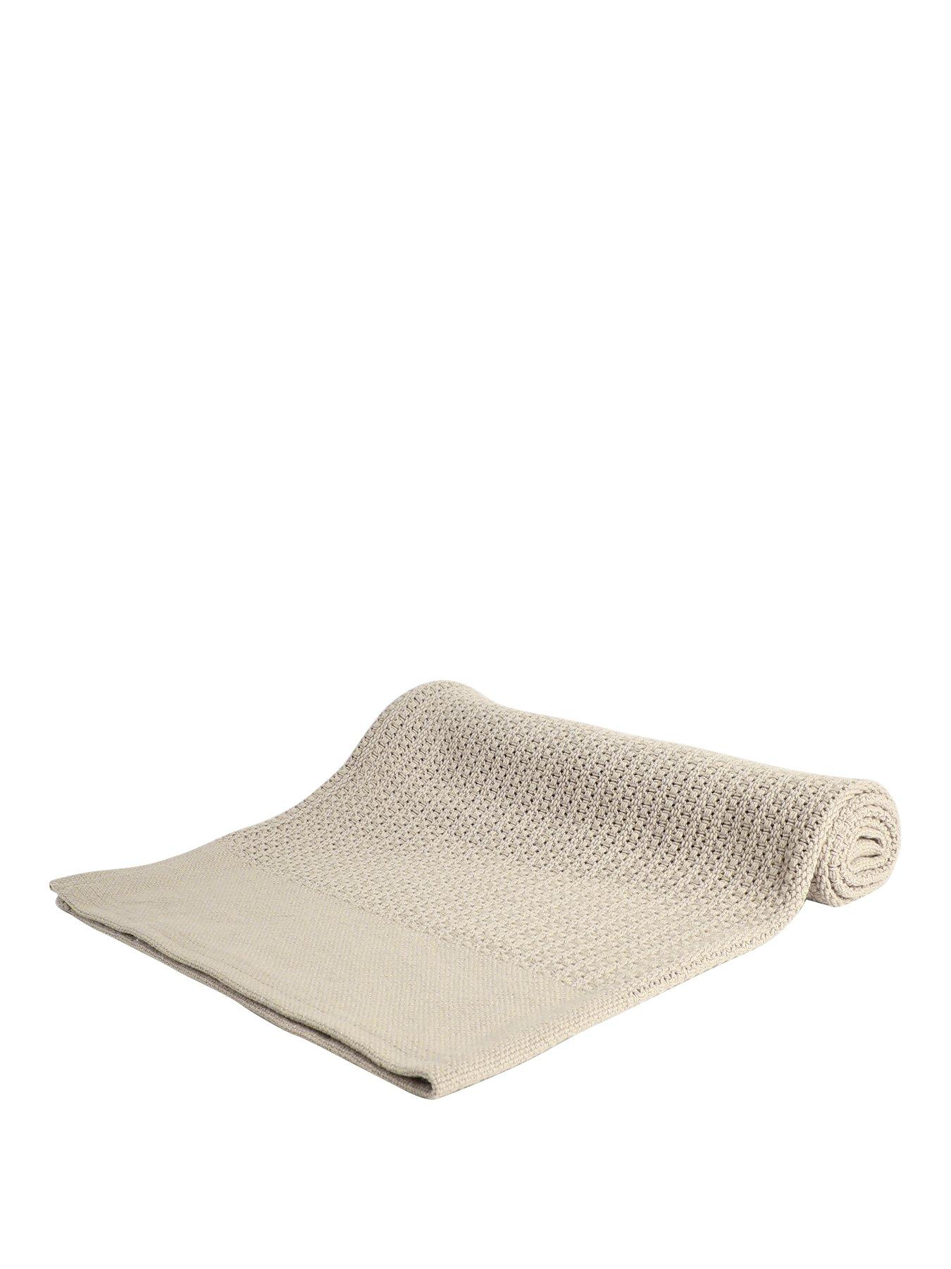 Image 2 of 2 of JoJo Maman Bebe Oatmeal Woven Cellular Blanket H5933