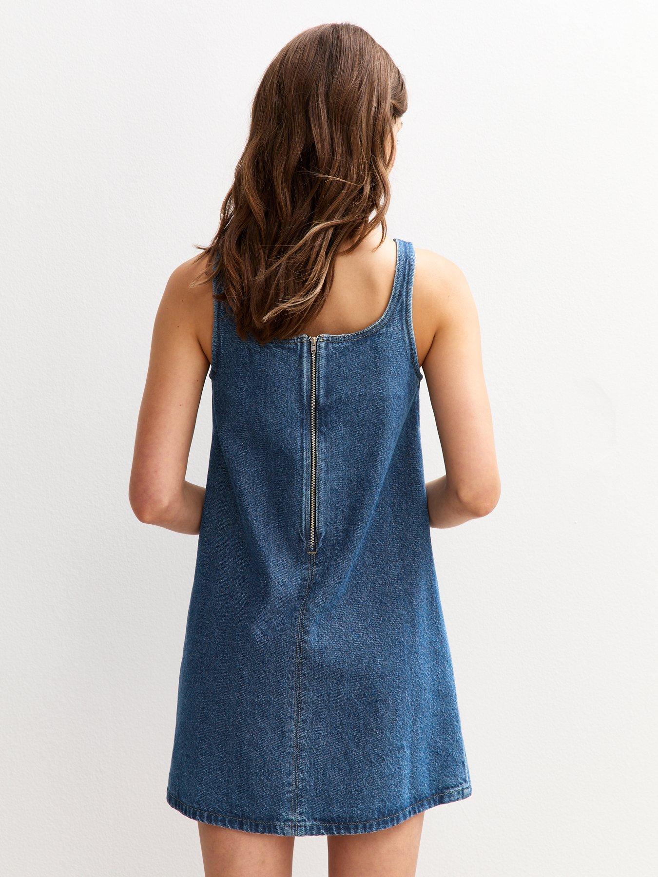 new-look-blue-a-line-denim-dressstillFront