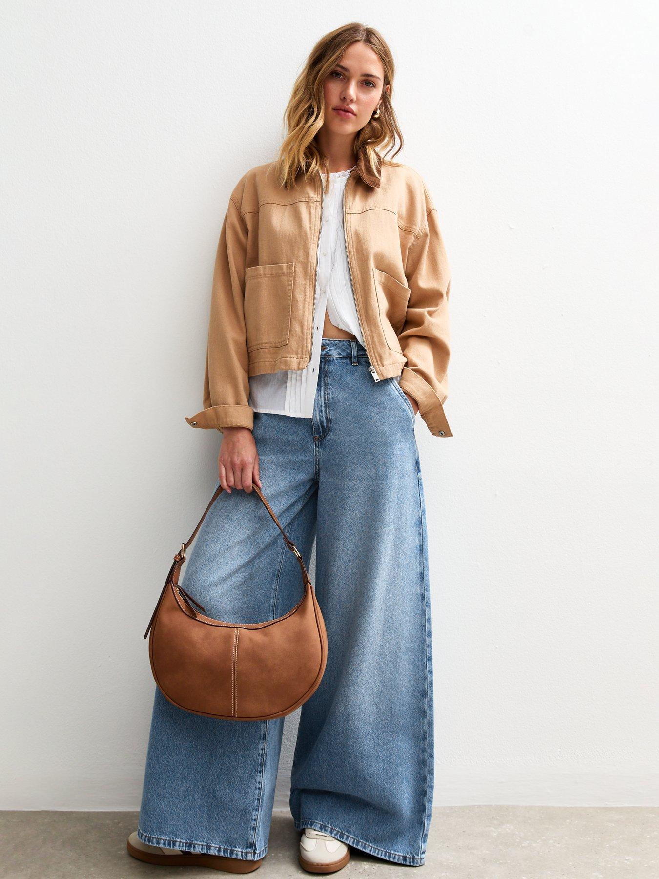 Image 4 of 6 of New Look Palazzo Wide Leg Jeans - Blue