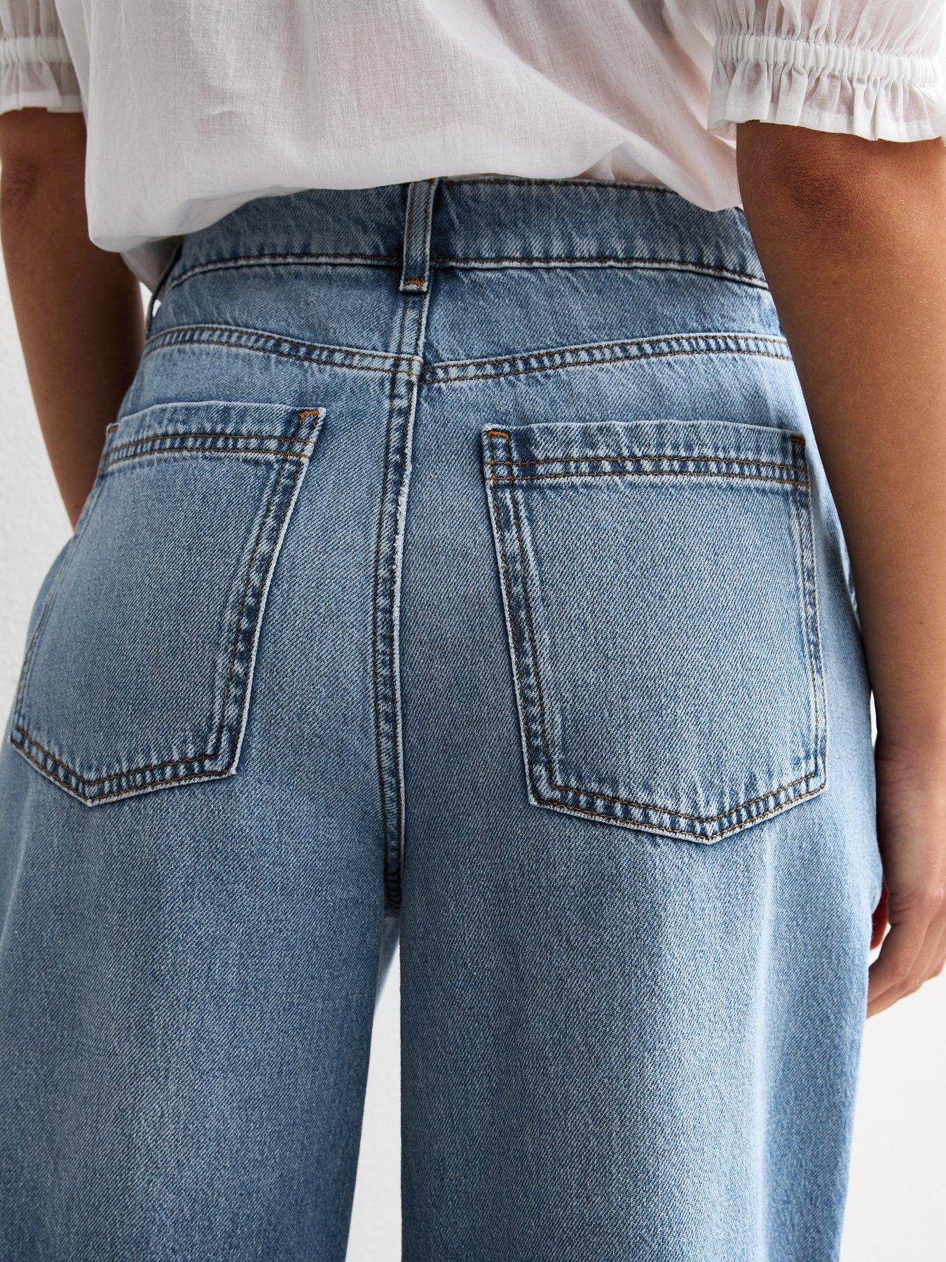 Image 6 of 6 of New Look Palazzo Wide Leg Jeans - Blue