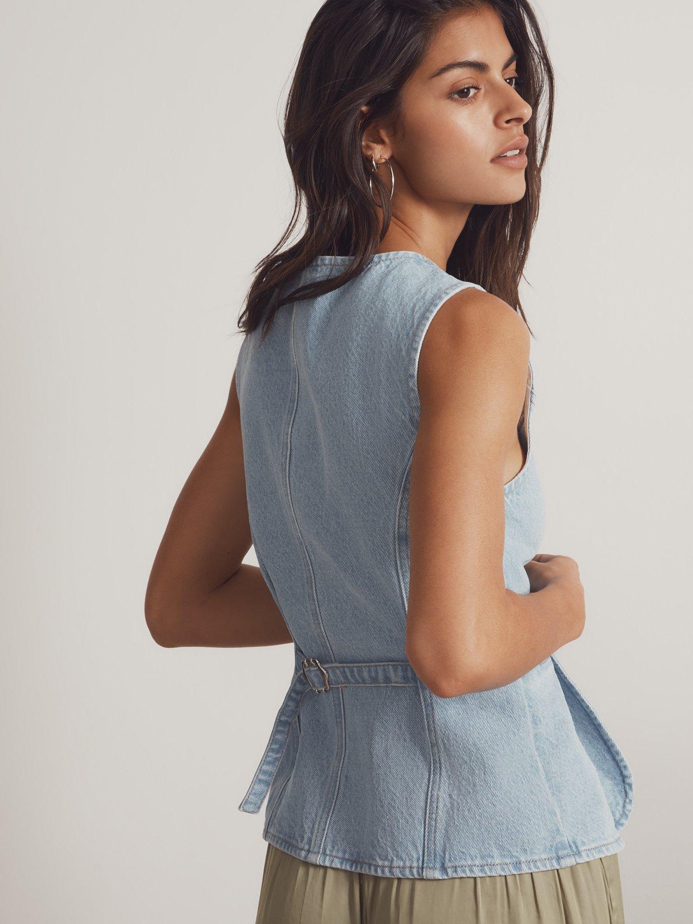 new-look-blue-panelled-longline-denim-waistcoatstillFront