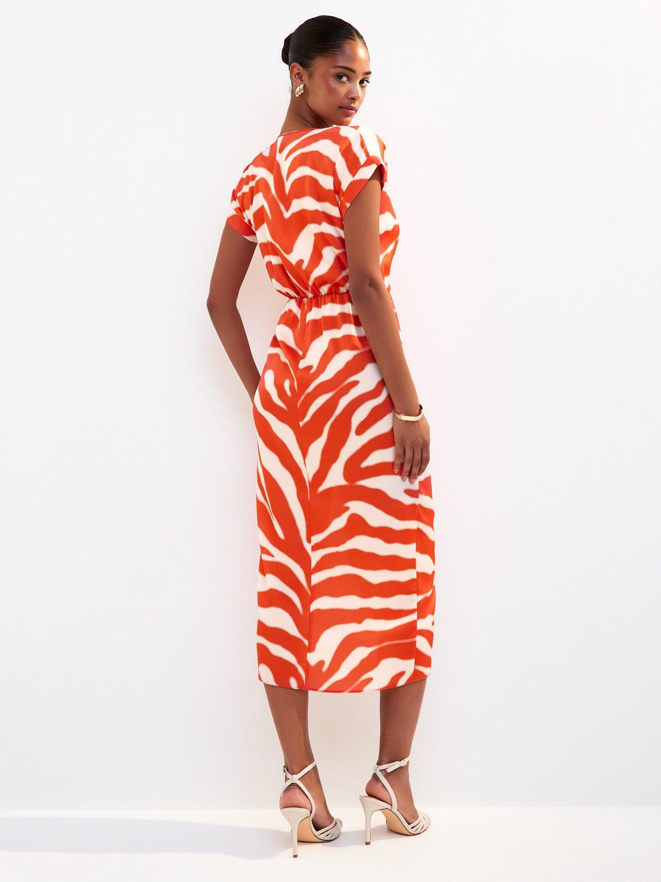 new-look-red-zebra-print-wrap-front-midi-dress-orangestillFront
