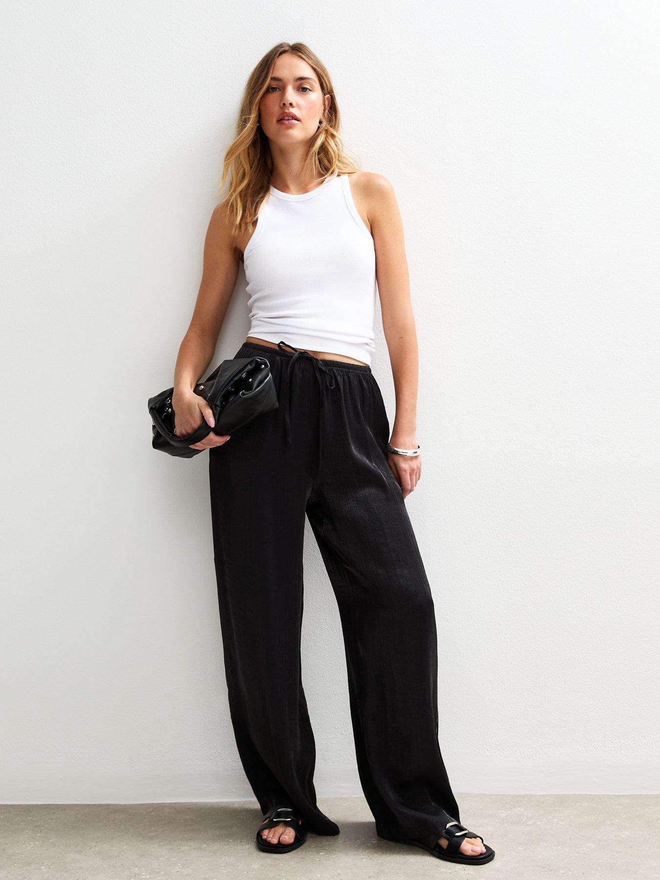new-look-shimmer-satin-wide-leg-trousers-black