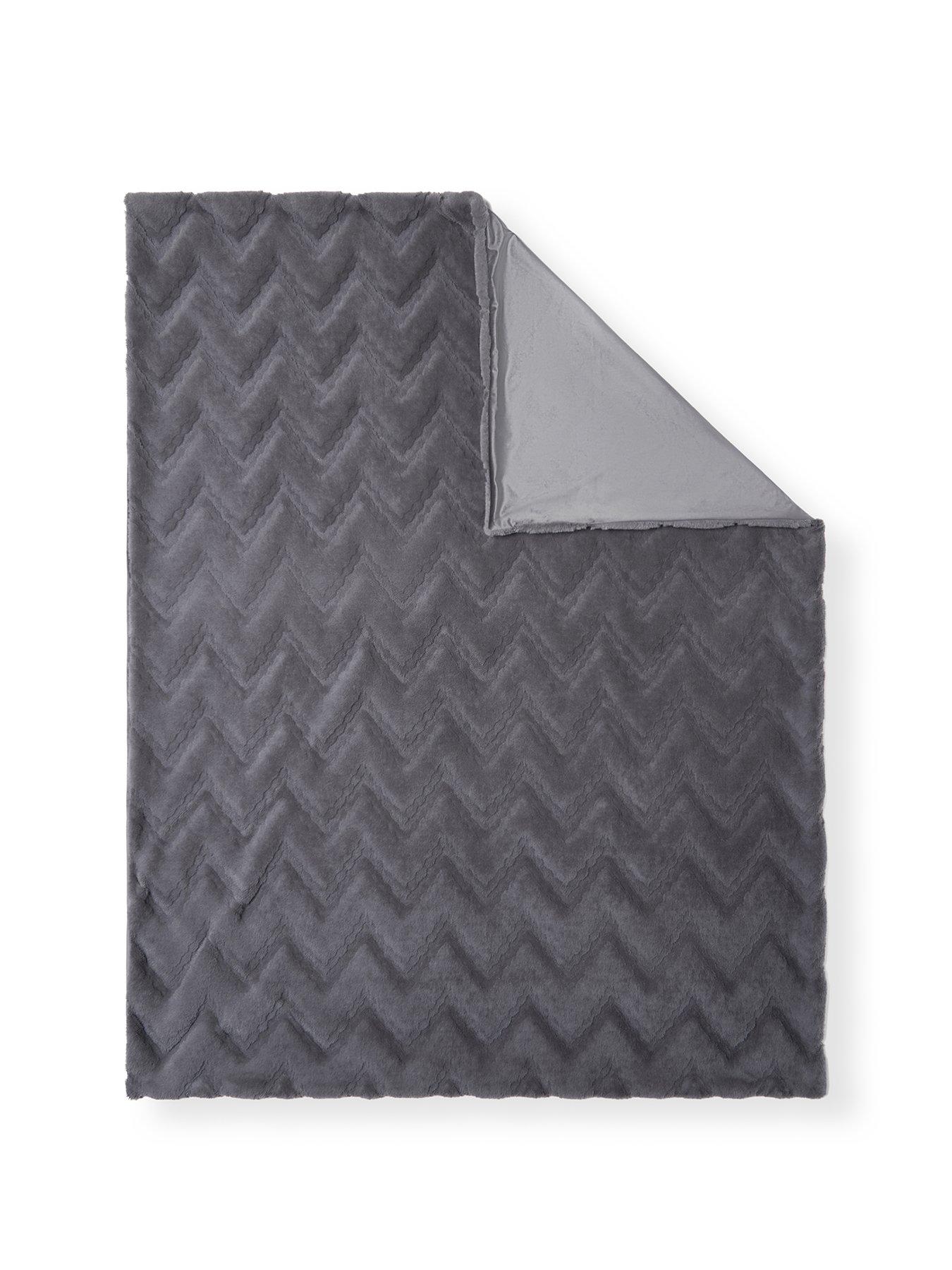 Image 2 of 5 of The Very Collection Chevron Faux Fur Throw