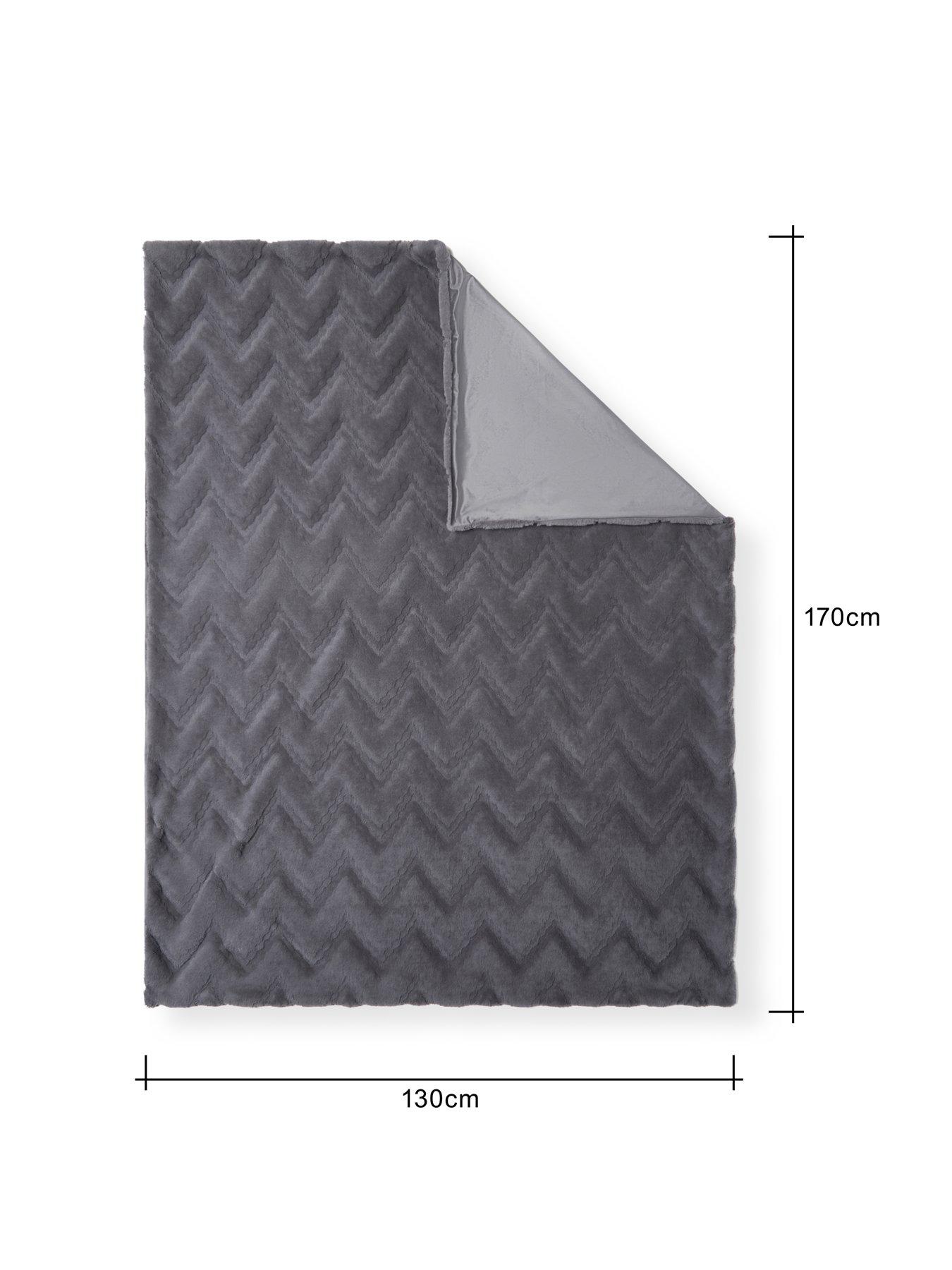Image 4 of 5 of The Very Collection Chevron Faux Fur Throw