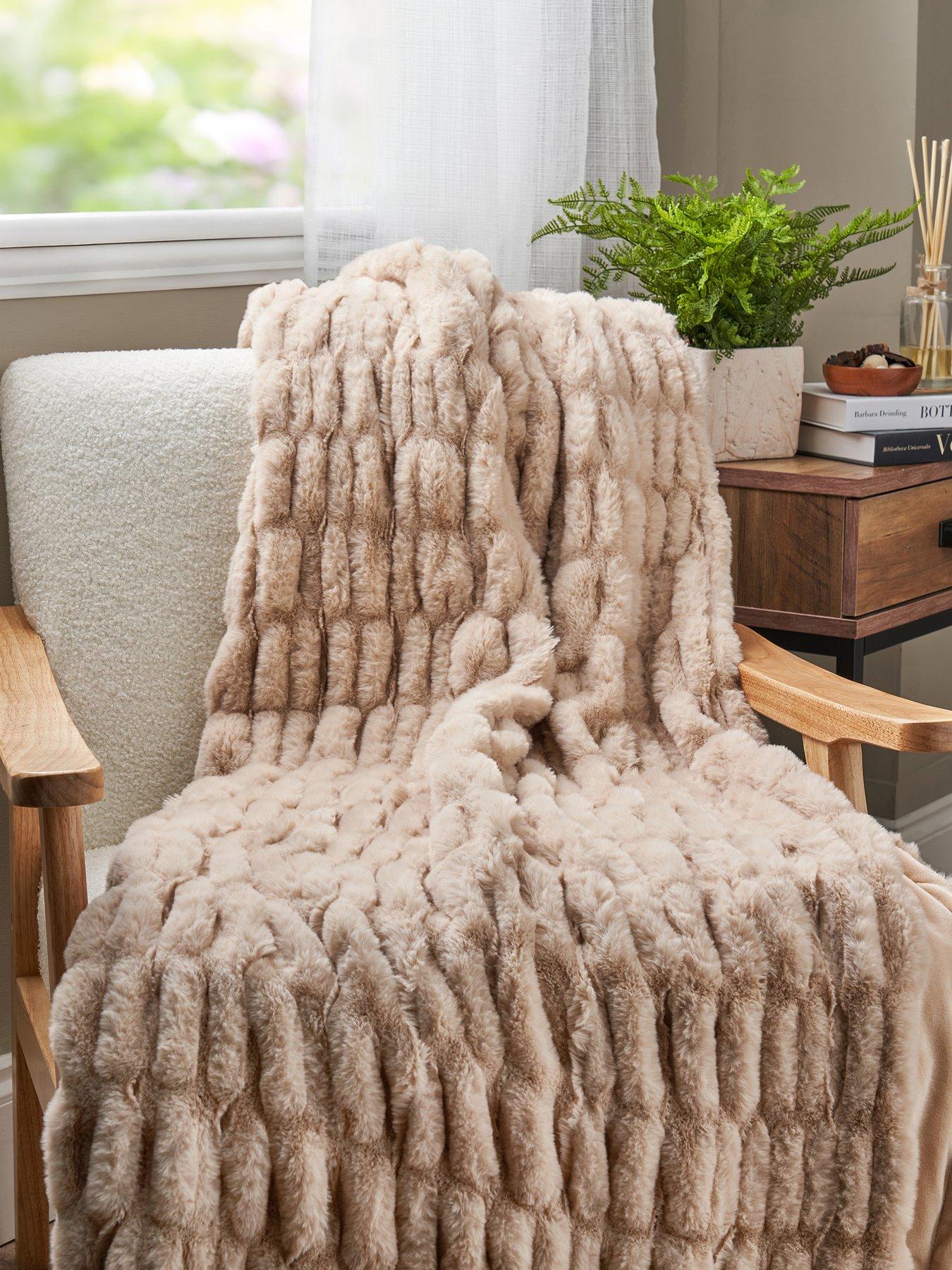Image 1 of 5 of The Very Collection Nouveau Faux Fur Ruched Throw