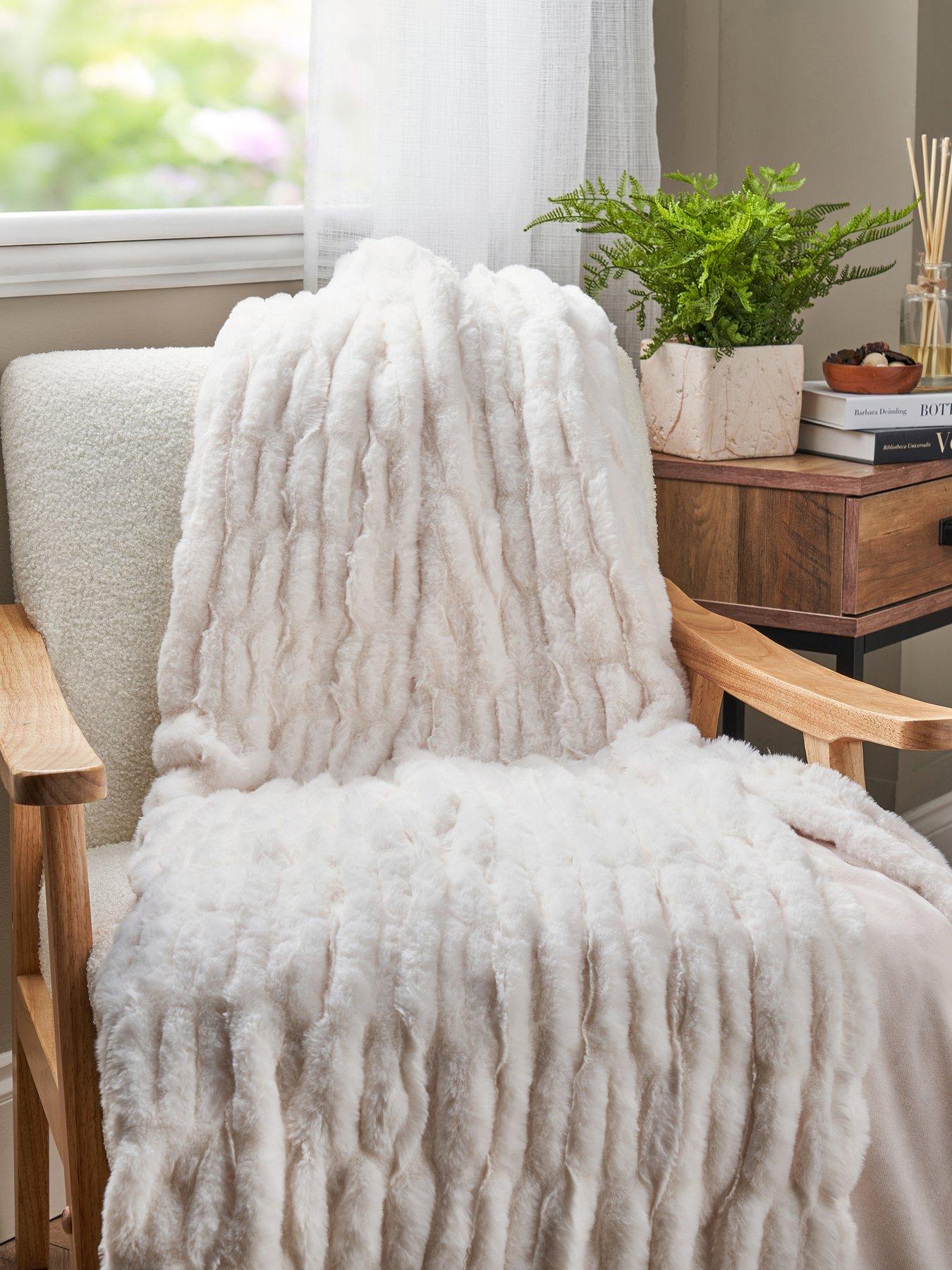 Very Home Nouveau Faux Fur Ruched Throw