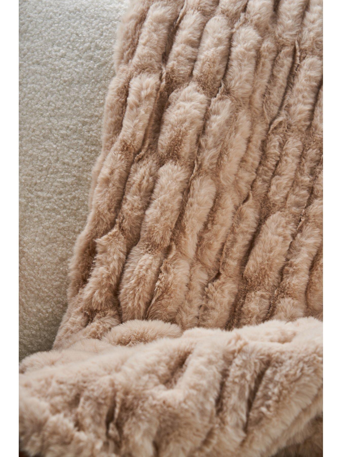 Image 3 of 5 of The Very Collection Nouveau Faux Fur Ruched Throw