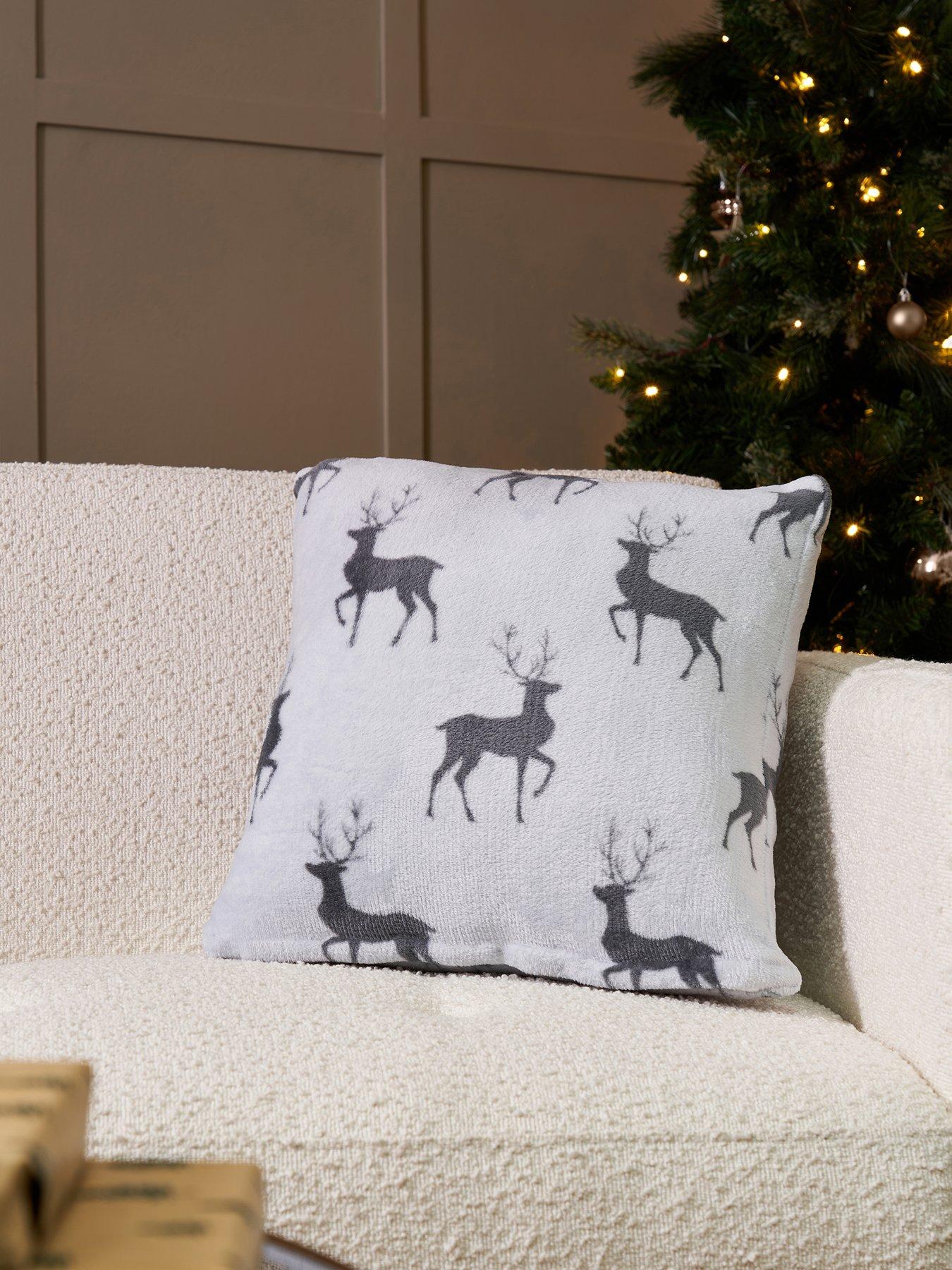 Very Home Christmas Stag Cushion