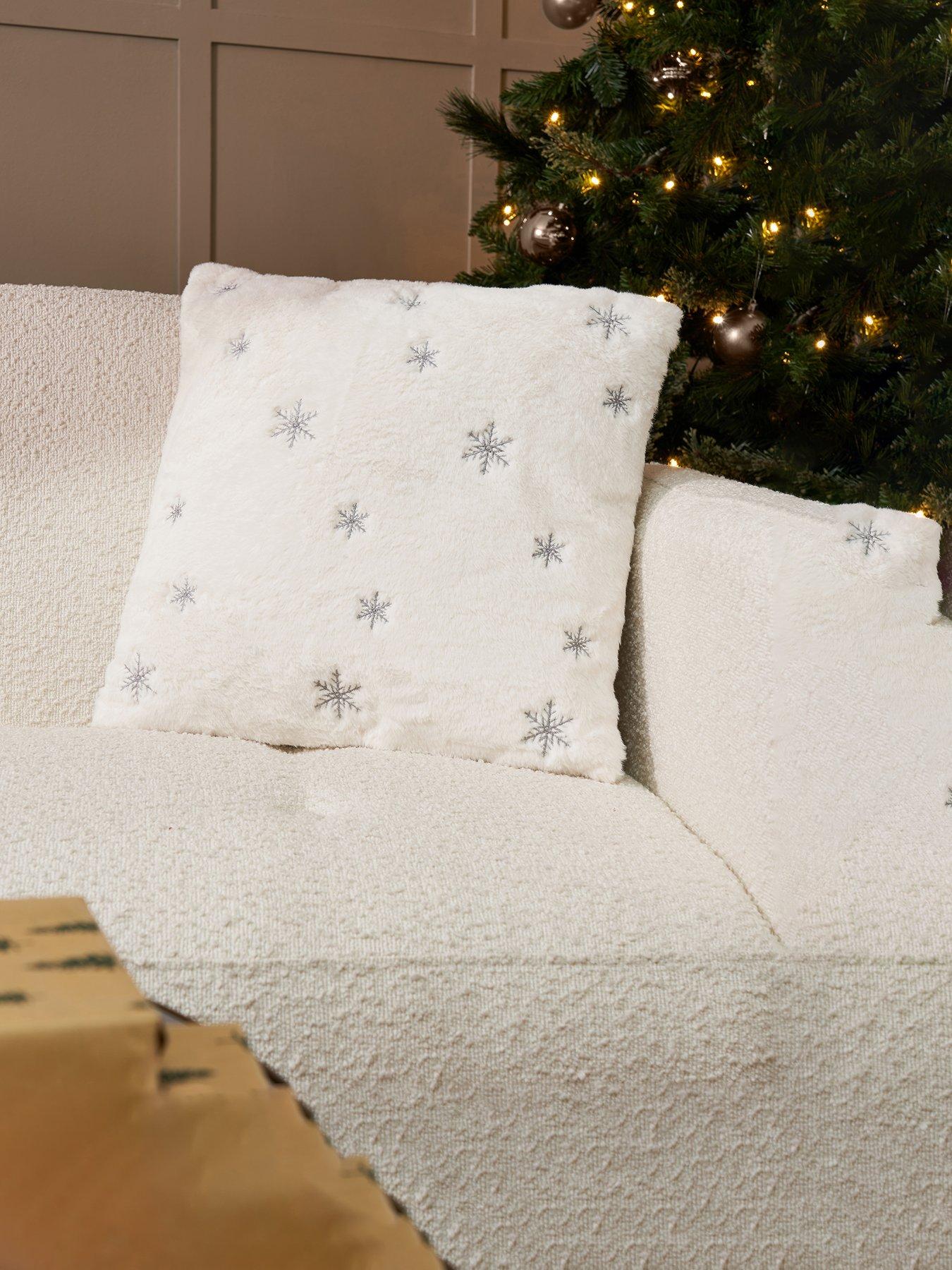 Very Home Christmas Sparkling Snowflakes Cushion