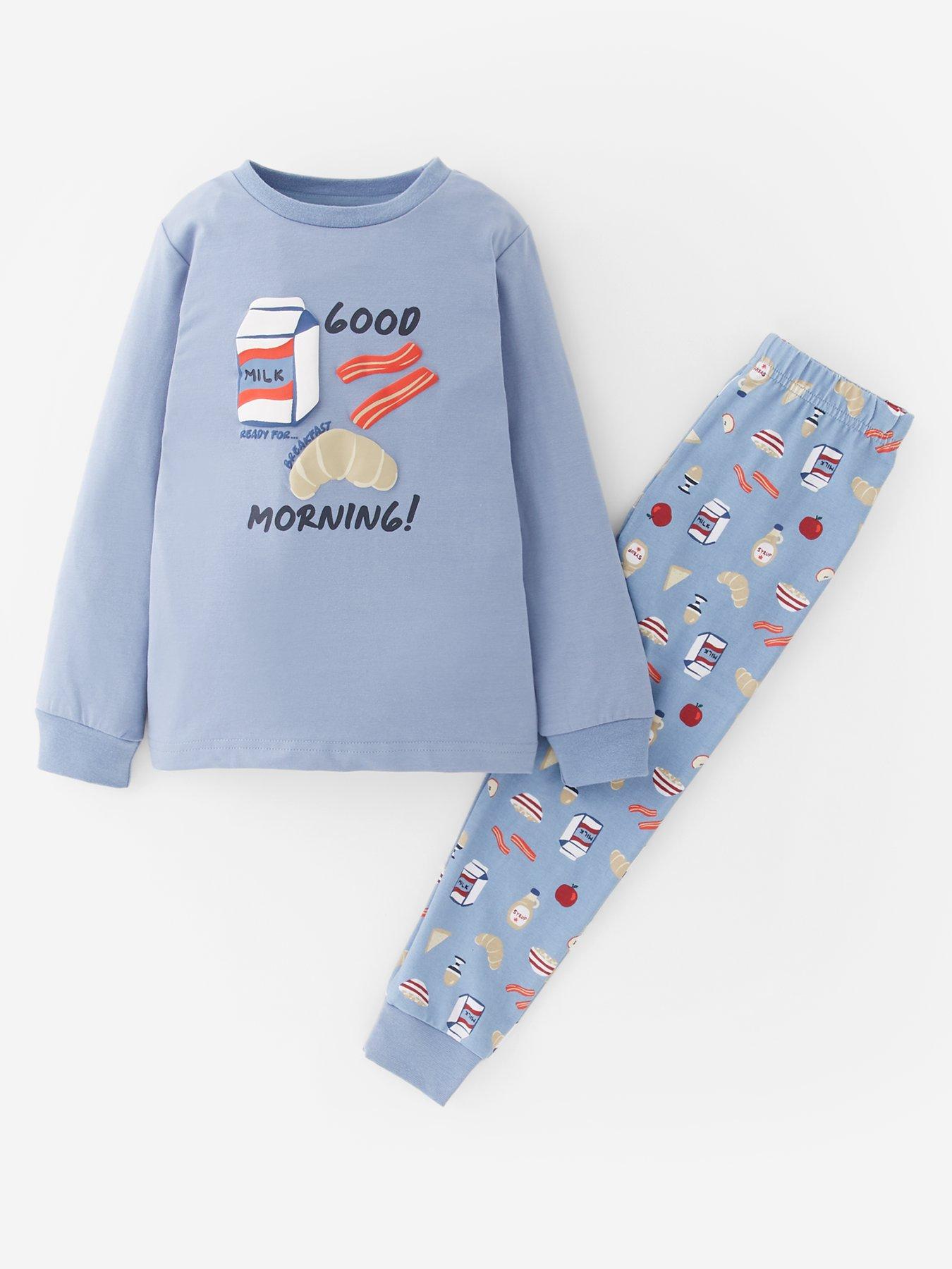 The Very Collection Boys Breakfast Pyjamas - Blue