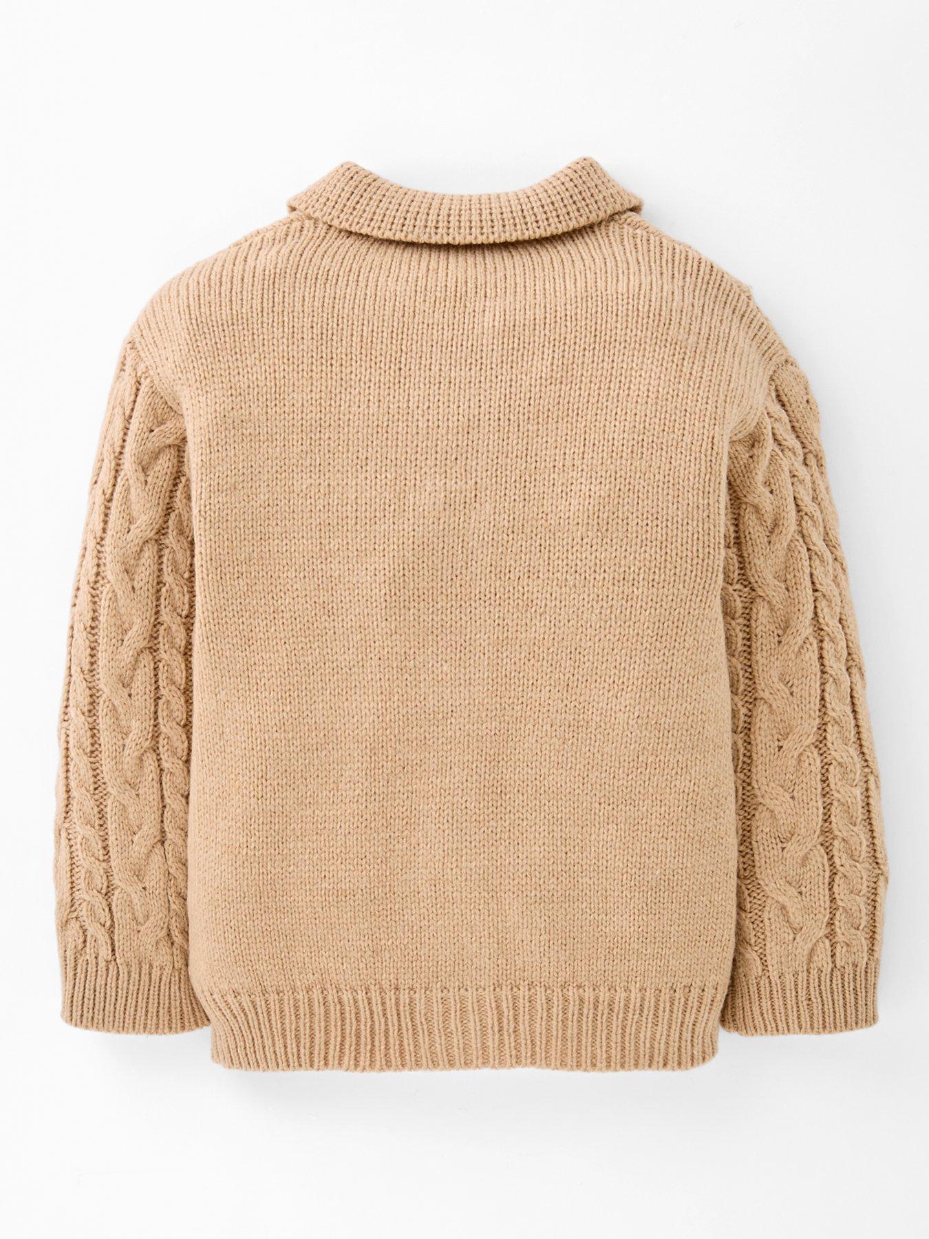 Image 2 of 5 of The Very Collection Boys Button Up Knitted Cardigan - Stone Beige