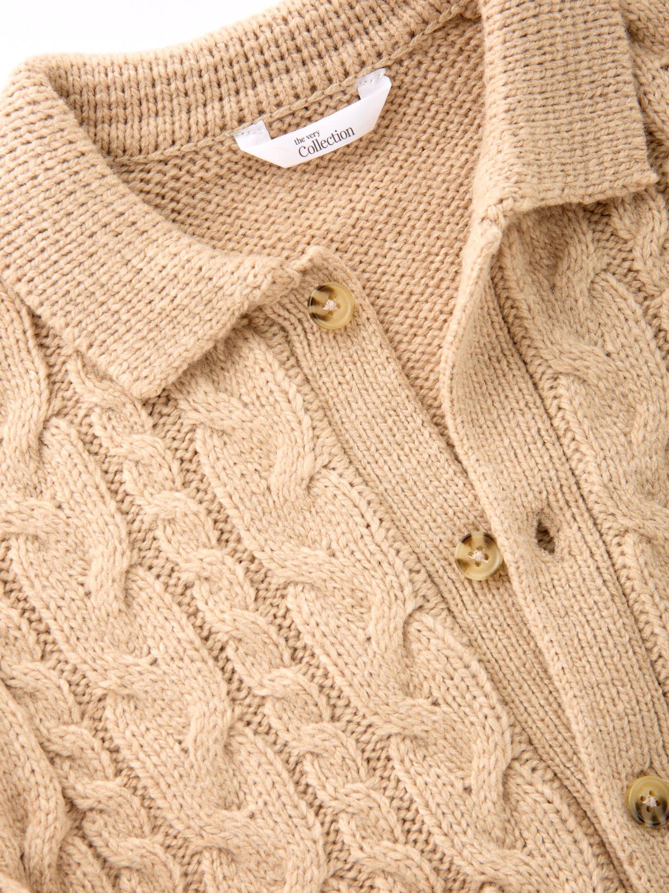 Image 3 of 5 of The Very Collection Boys Button Up Knitted Cardigan - Stone Beige