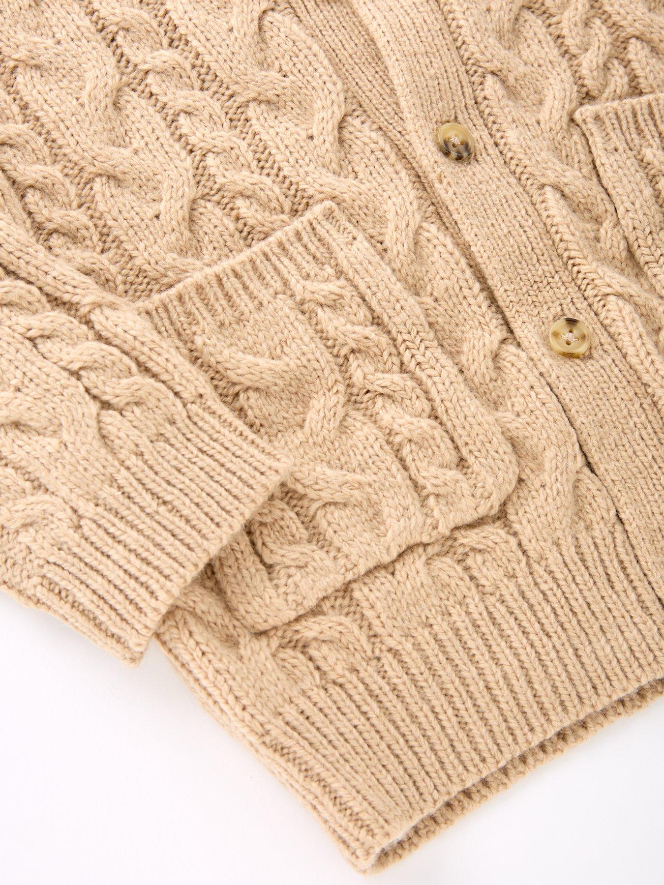 Image 4 of 5 of The Very Collection Boys Button Up Knitted Cardigan - Stone Beige