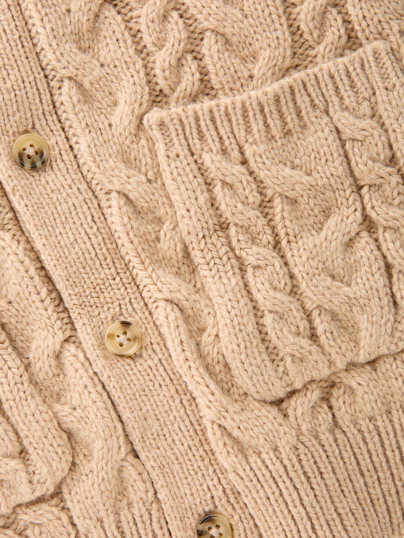 Image 5 of 5 of The Very Collection Boys Button Up Knitted Cardigan - Stone Beige