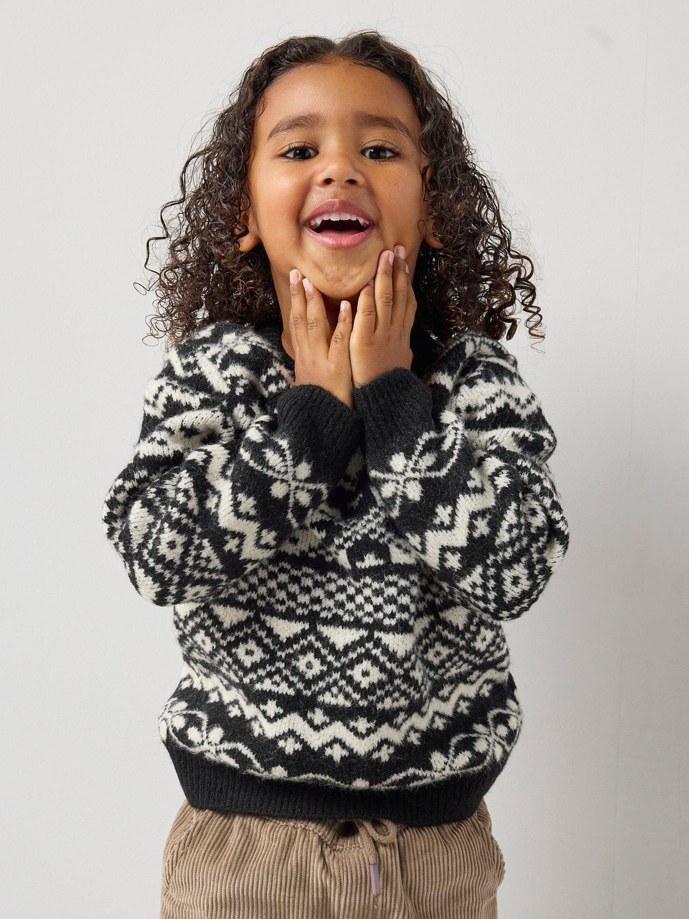 The Very Collection Boys All Over Fairisle Knitted Jumper - Black