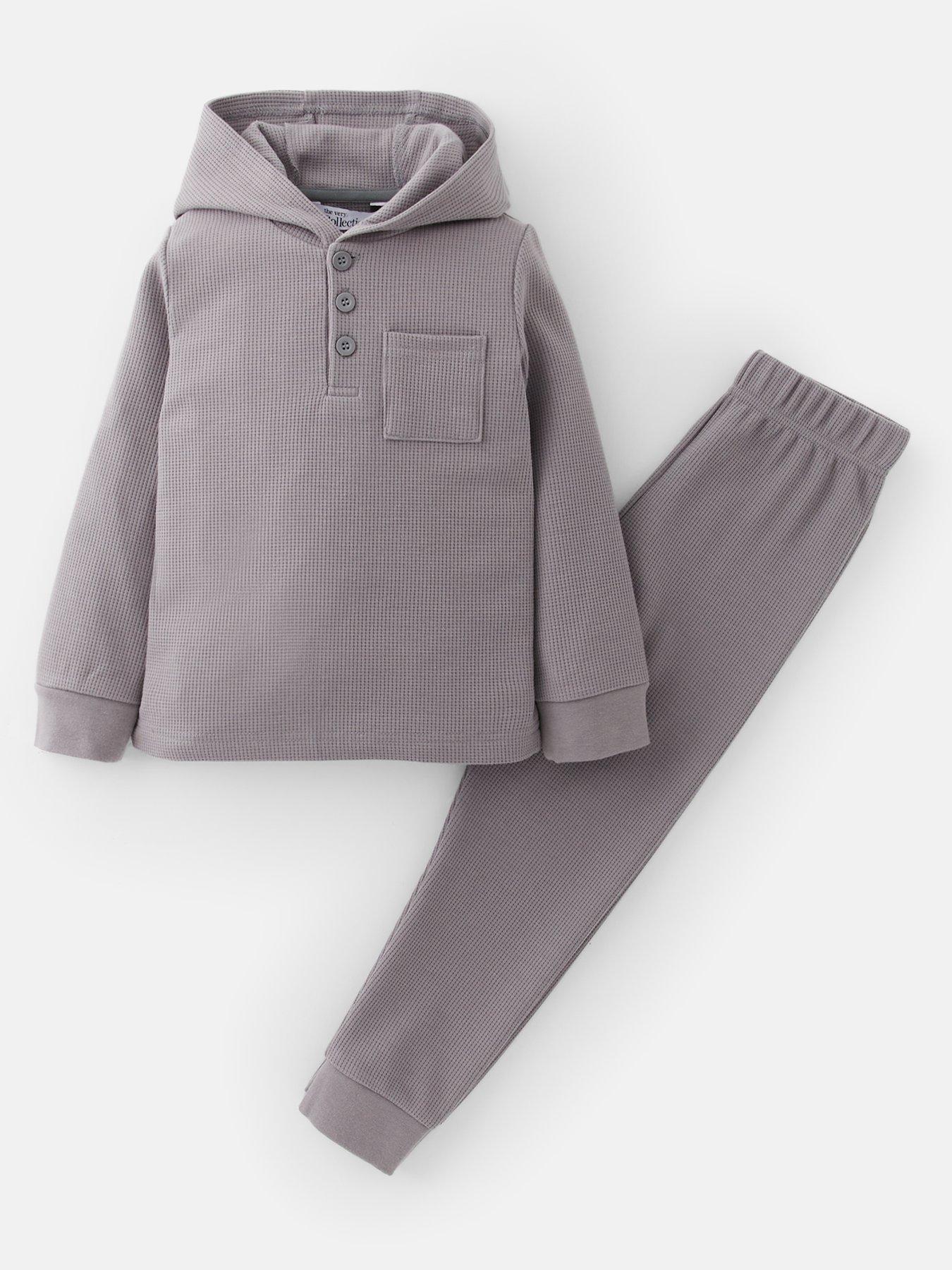The Very Collection Single Waffle Pyjamas - Grey
