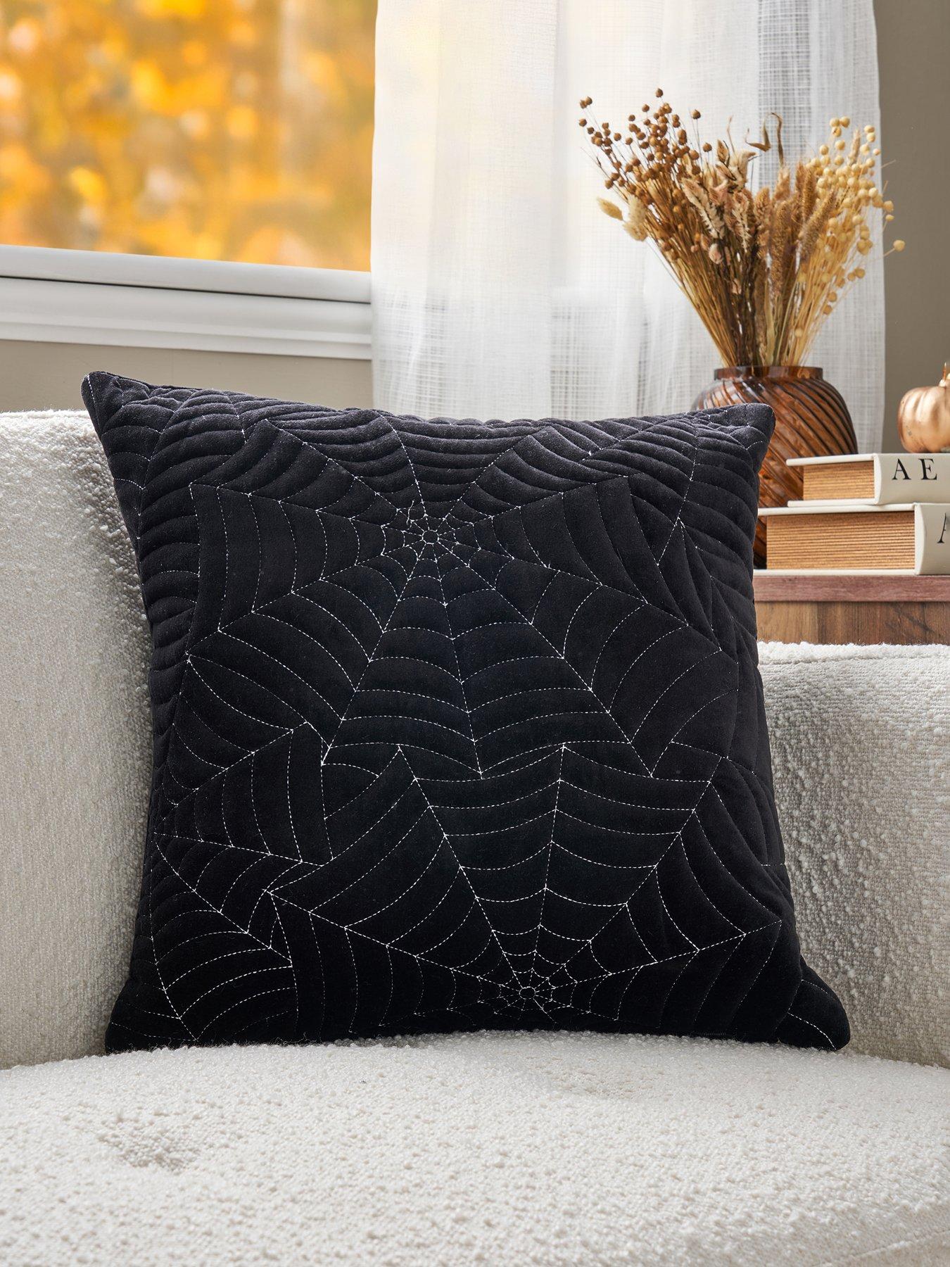 Image 1 of 7 of The Very Collection Velvet Spiderweb Cushion