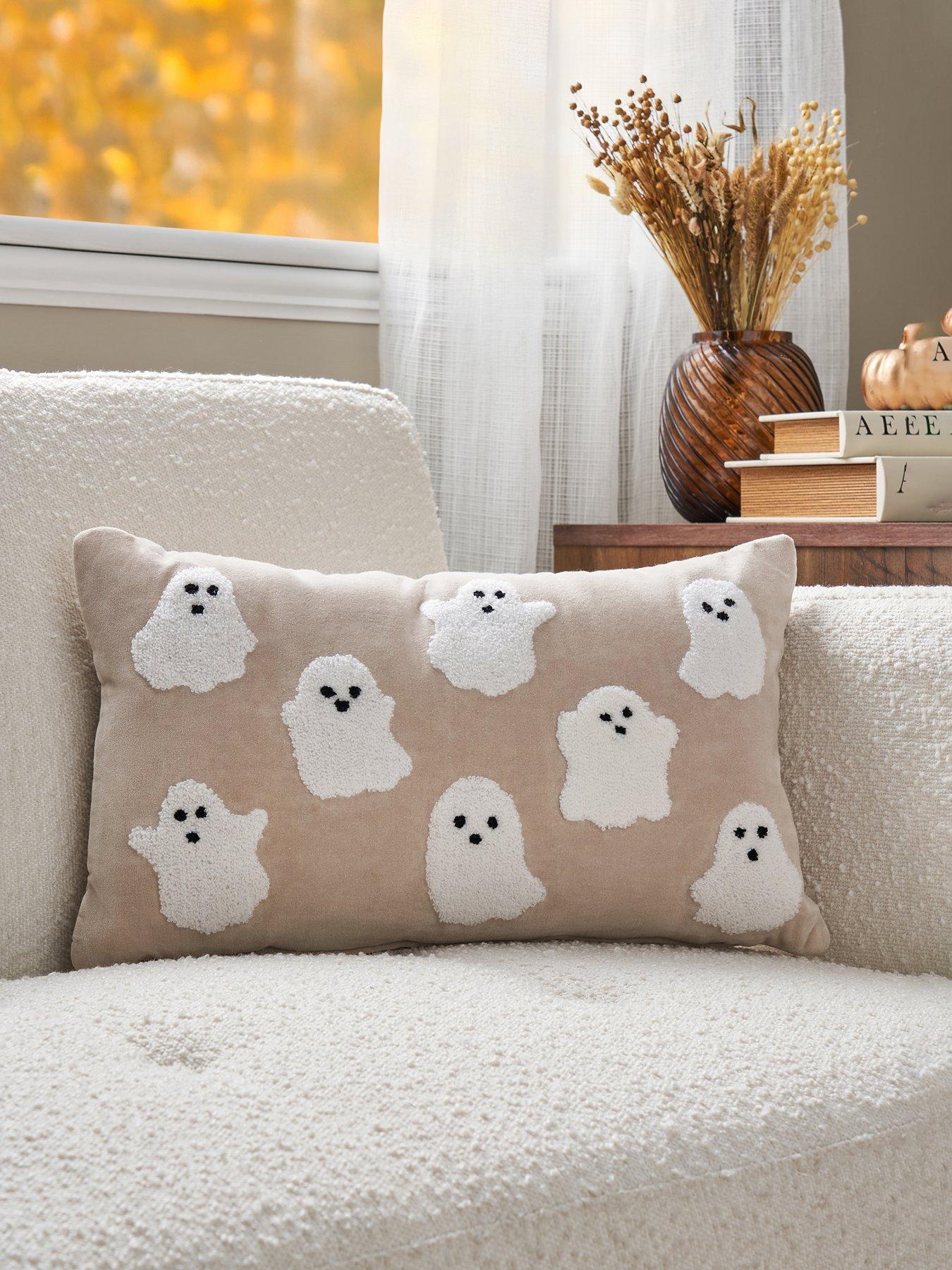 Very Home Tufted Ghost Velvet Bolster Cushion