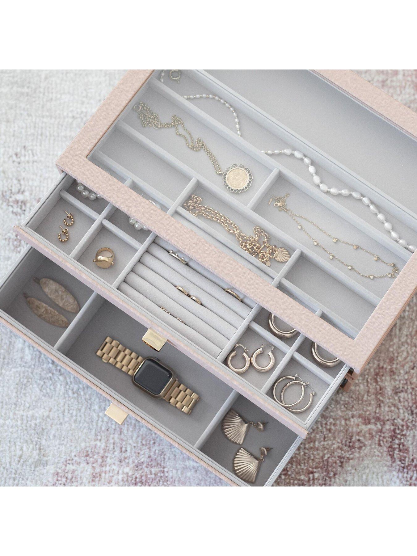 Image 3 of 4 of Stackers Blush Pink Supersize Jewellery Box - Set of 2 (with drawers)